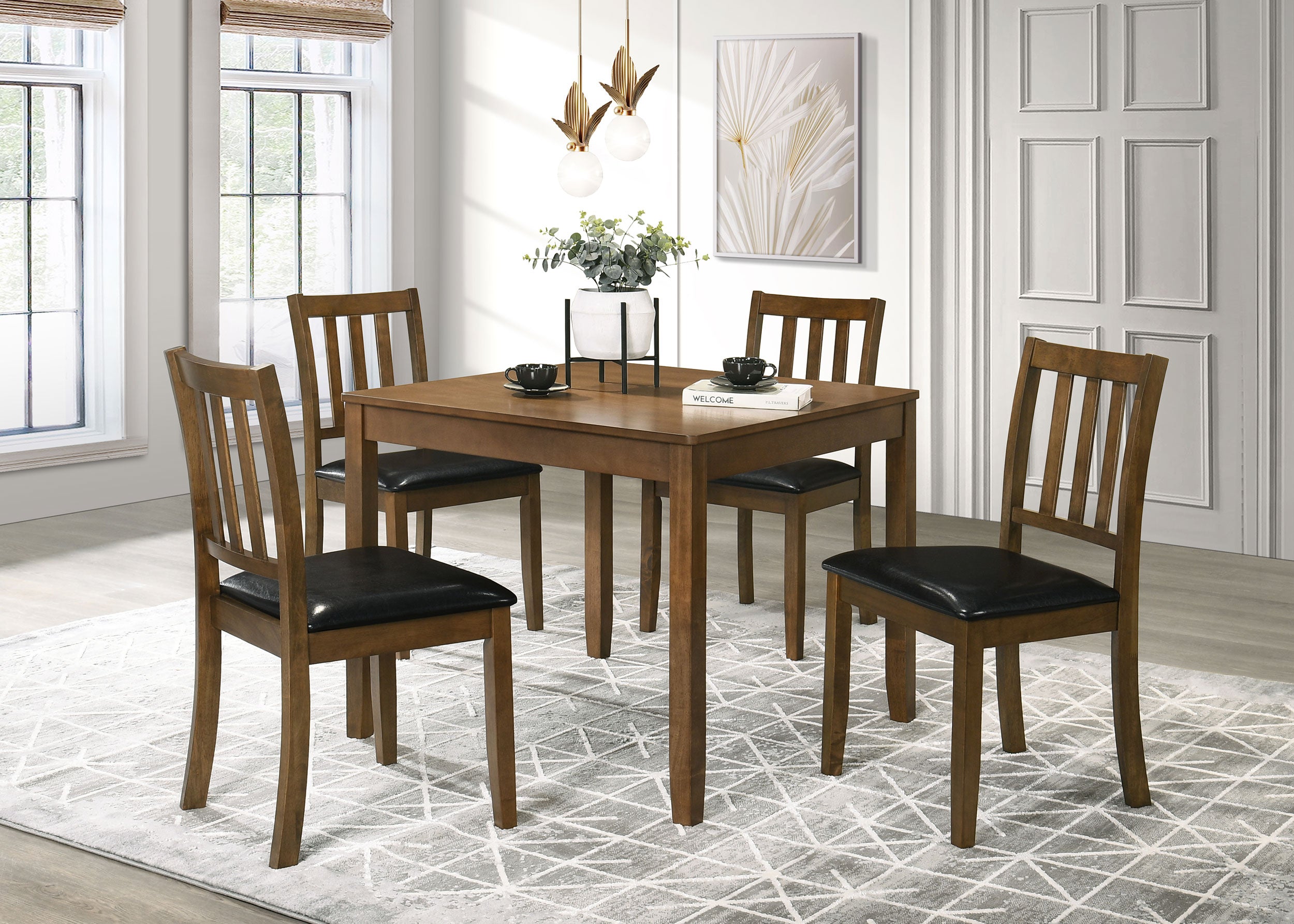 Parkwood 5-piece Square Dining Table Set Honey Brown-