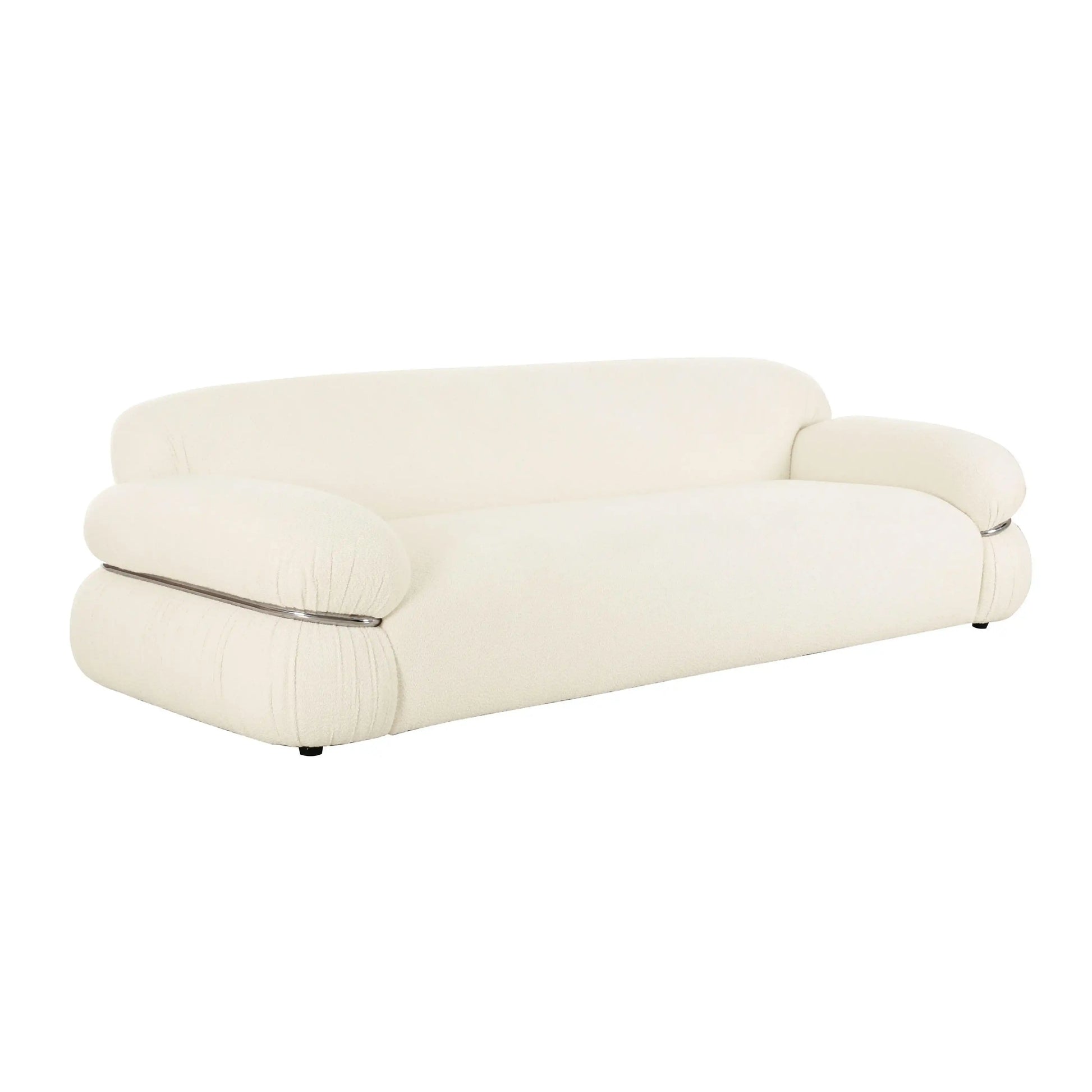 Leyla - Boucle Sofa - Cream - Best Buy Furniture