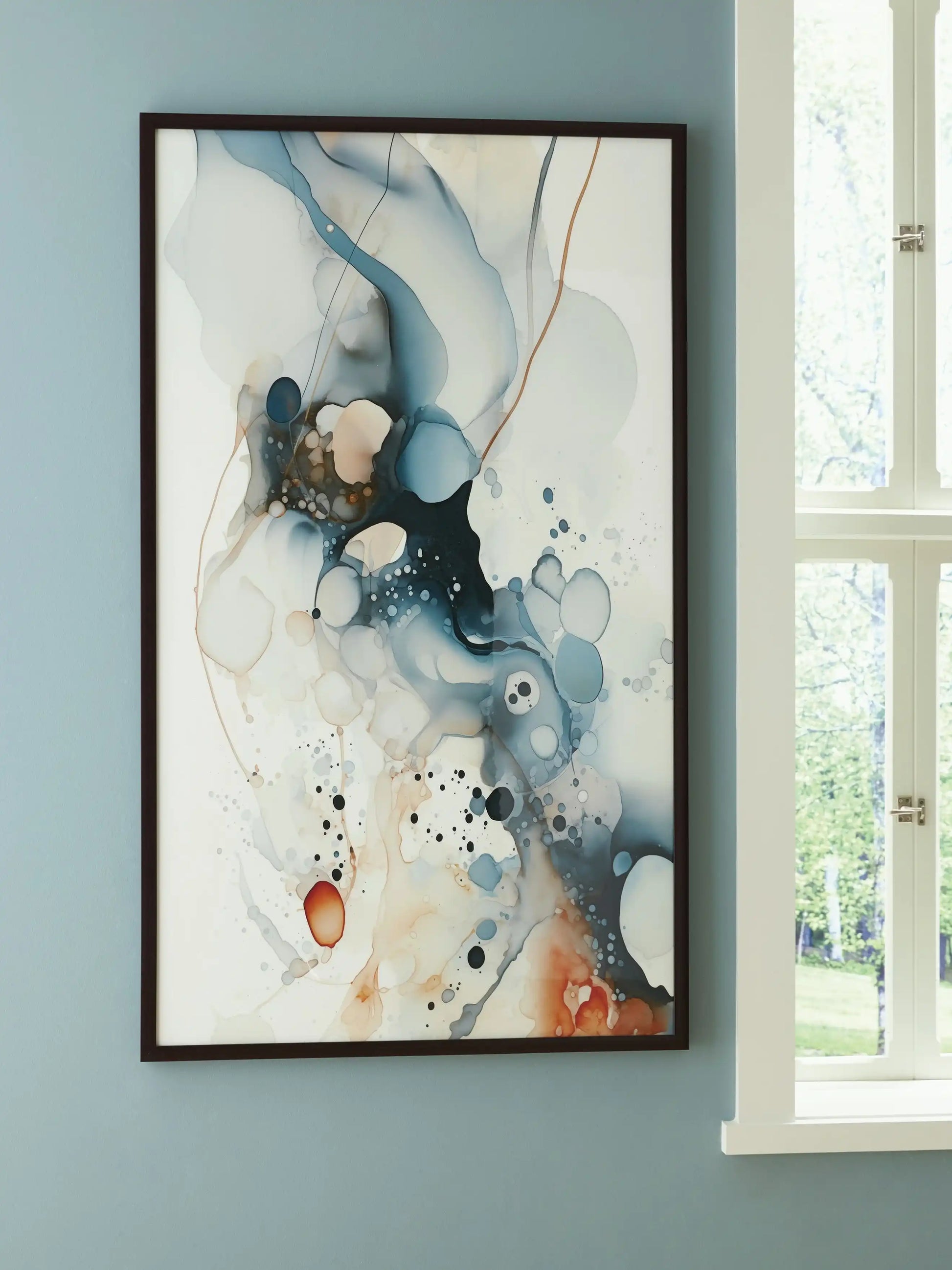 Foxenburg - Wall Art - Blue / Amber / White - Best Buy Furniture