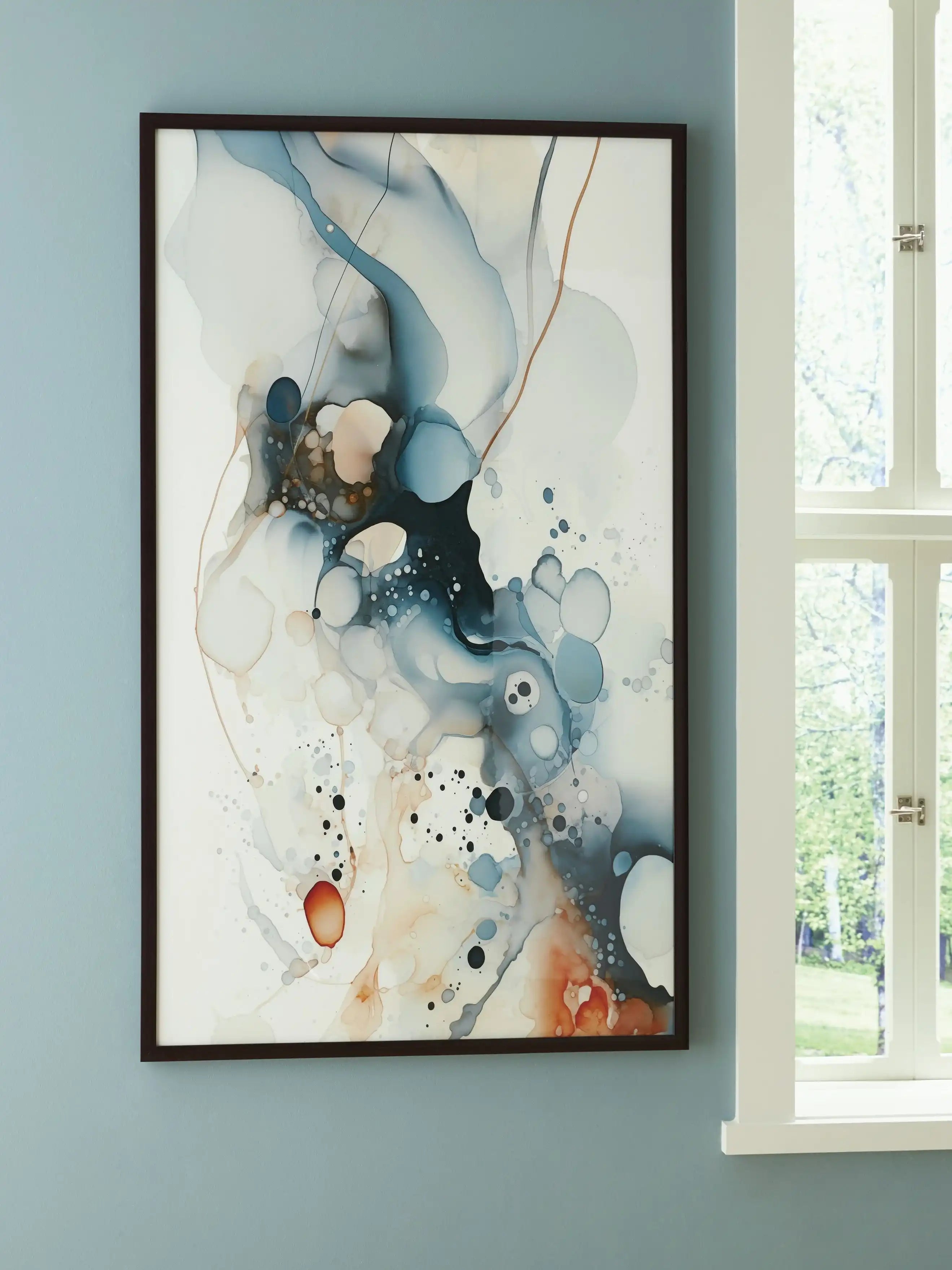 Foxenburg - Wall Art - Blue / Amber / White - Best Buy Furniture