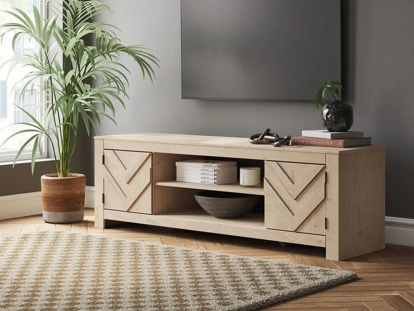 Cayboni - LG TV Stand With Fireplace Option - Best Buy Furniture