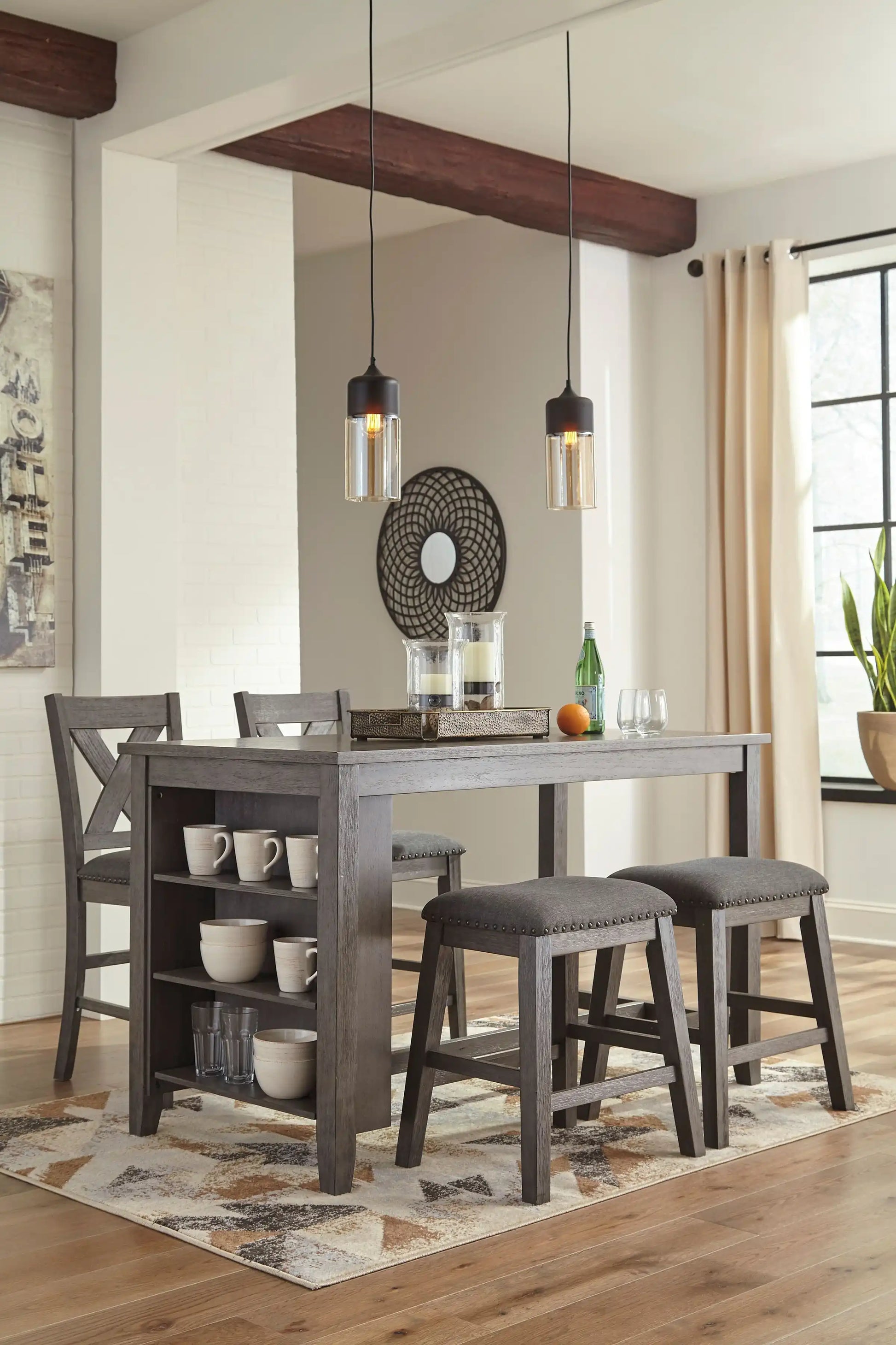 Caitbrook - Rectangular Counter Table Set - Best Buy Furniture