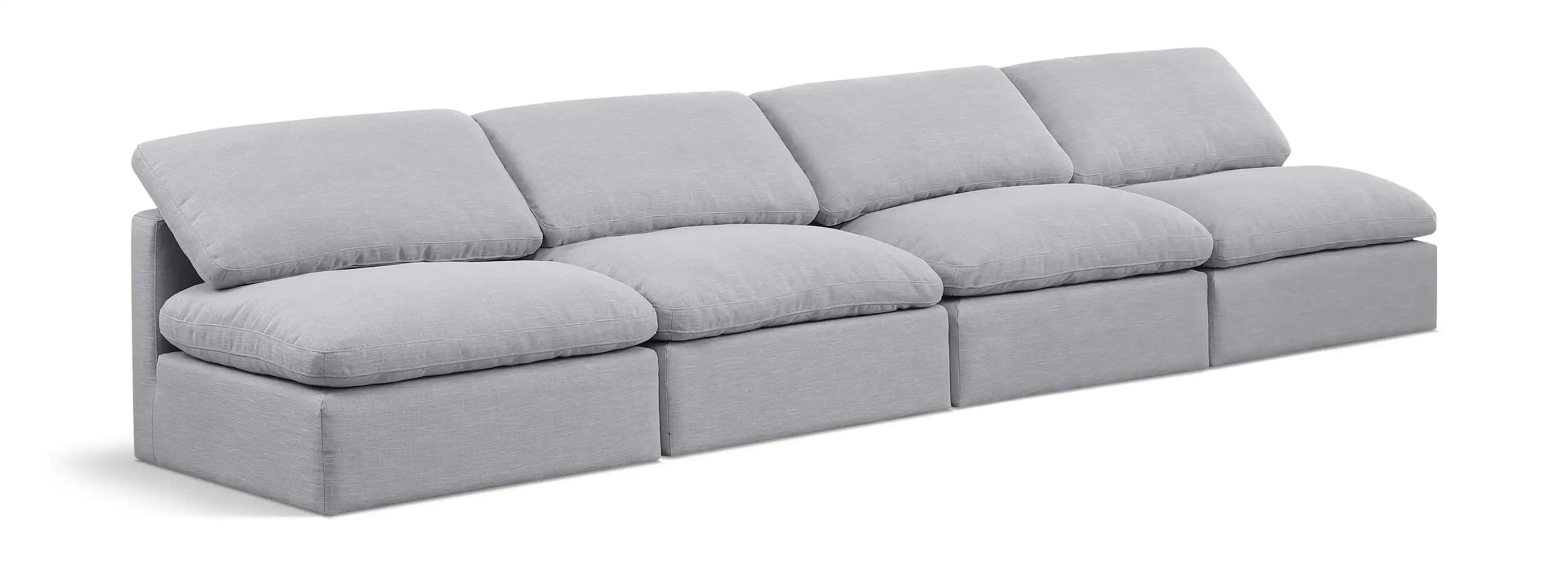 Indulge - Linen 4 Seat Modular Armless Sofa - Best Buy Furniture