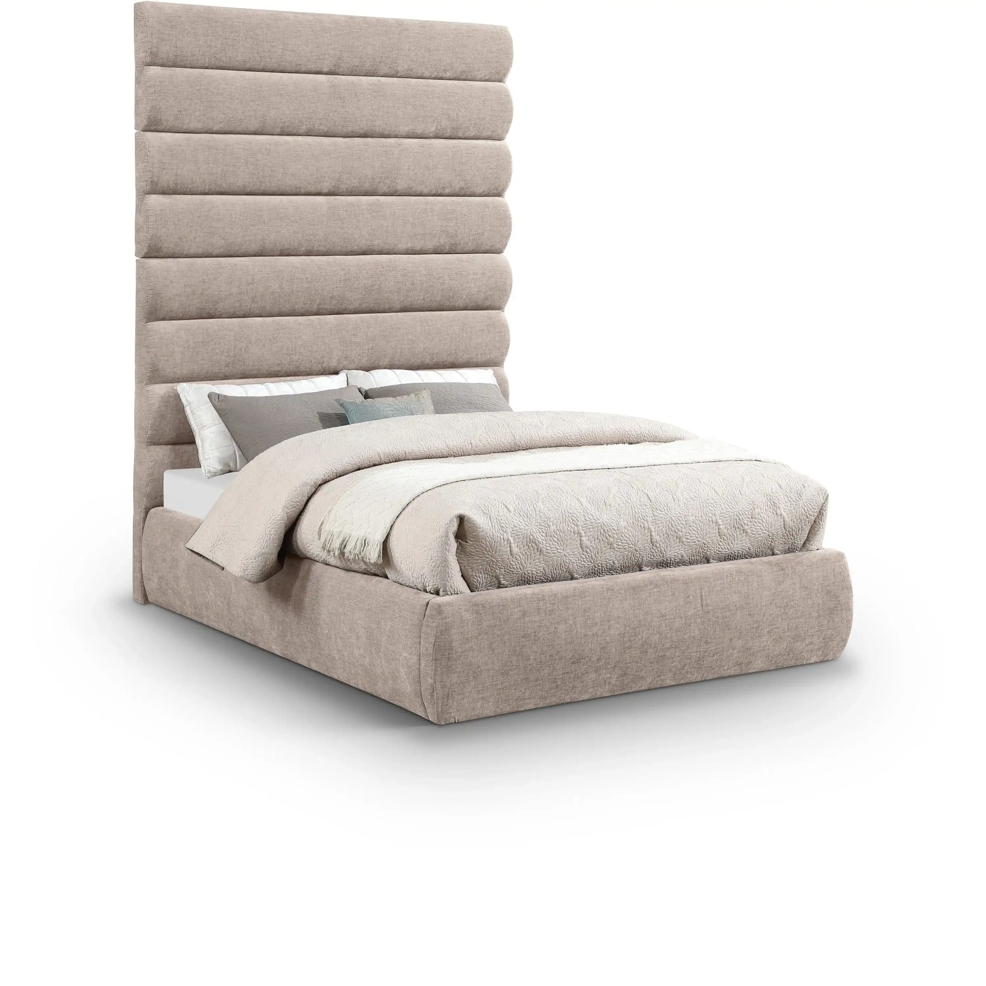 Adam - Chenille Fabric Bed With 89" Headboard - Best Buy Furniture
