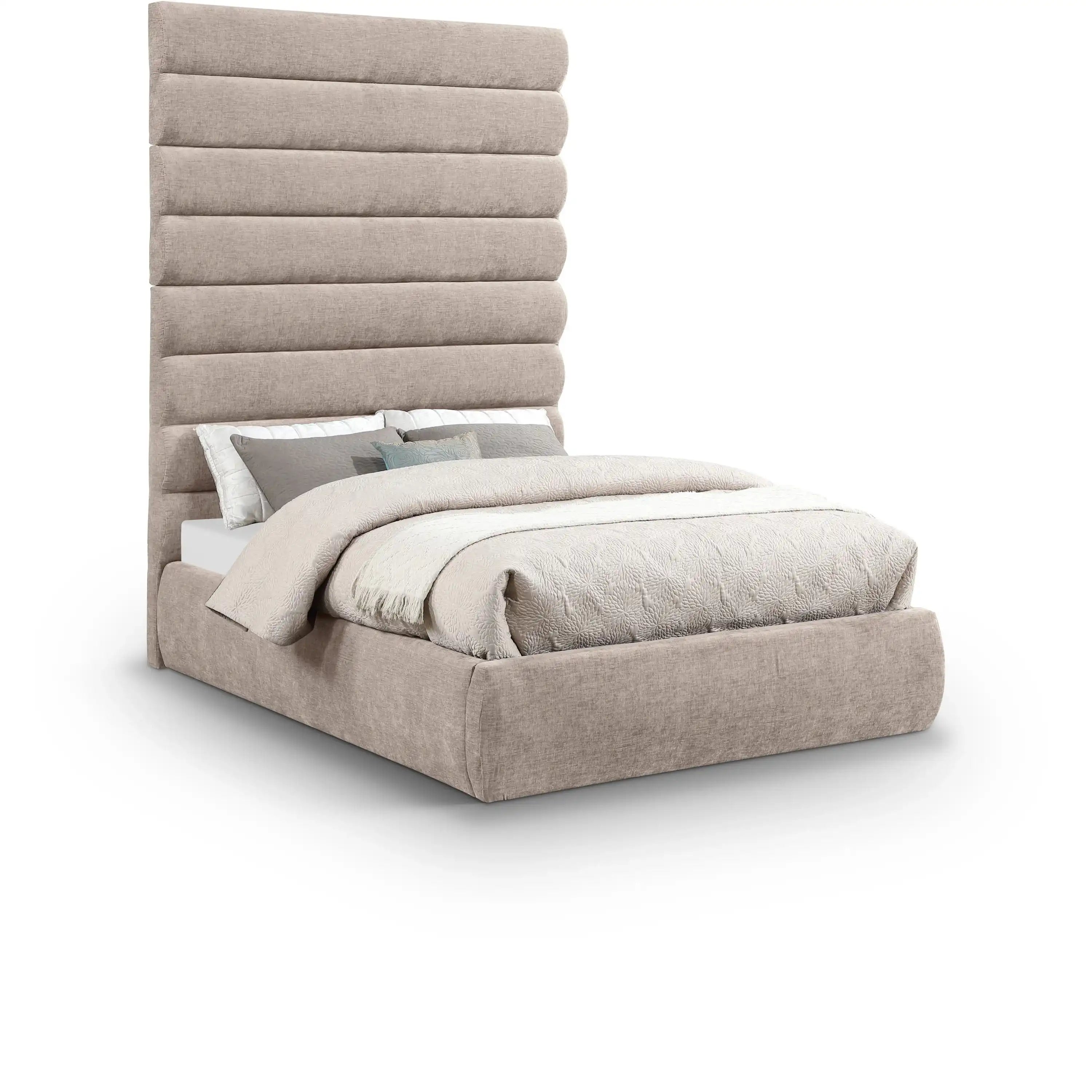 Adam - Chenille Fabric Bed With 89" Headboard - Best Buy Furniture