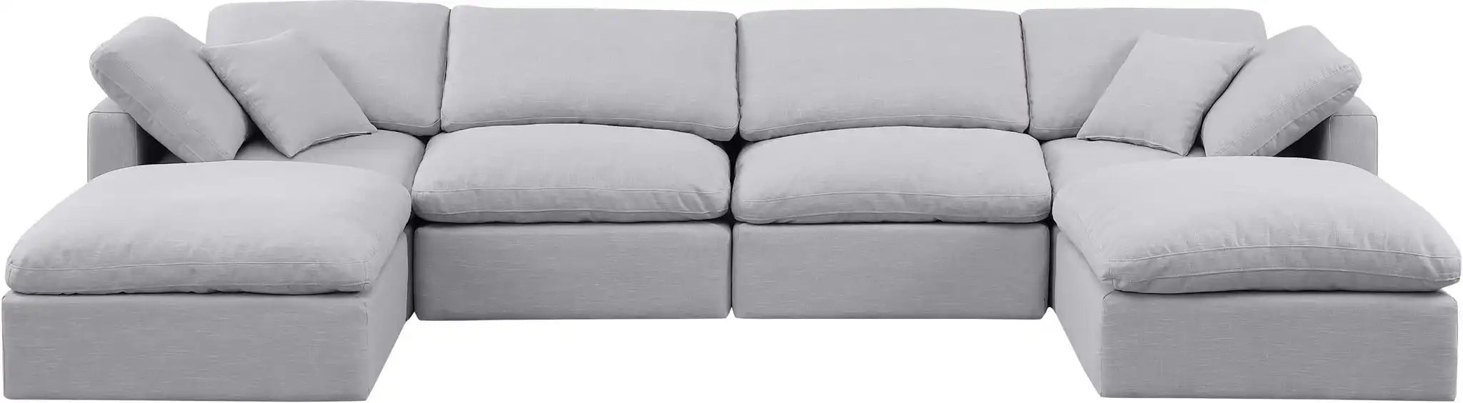 Indulge - Linen 6 Piece Modular Double Chaise Sectional