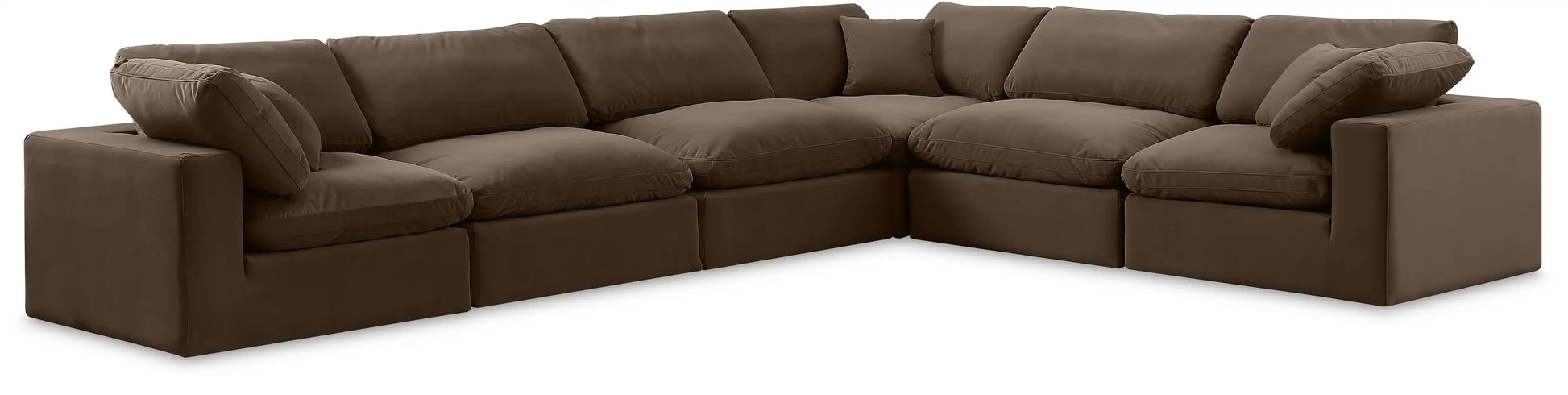 Comfy - 6 Piece Velvet Modular Corner Sectional - Best Buy Furniture