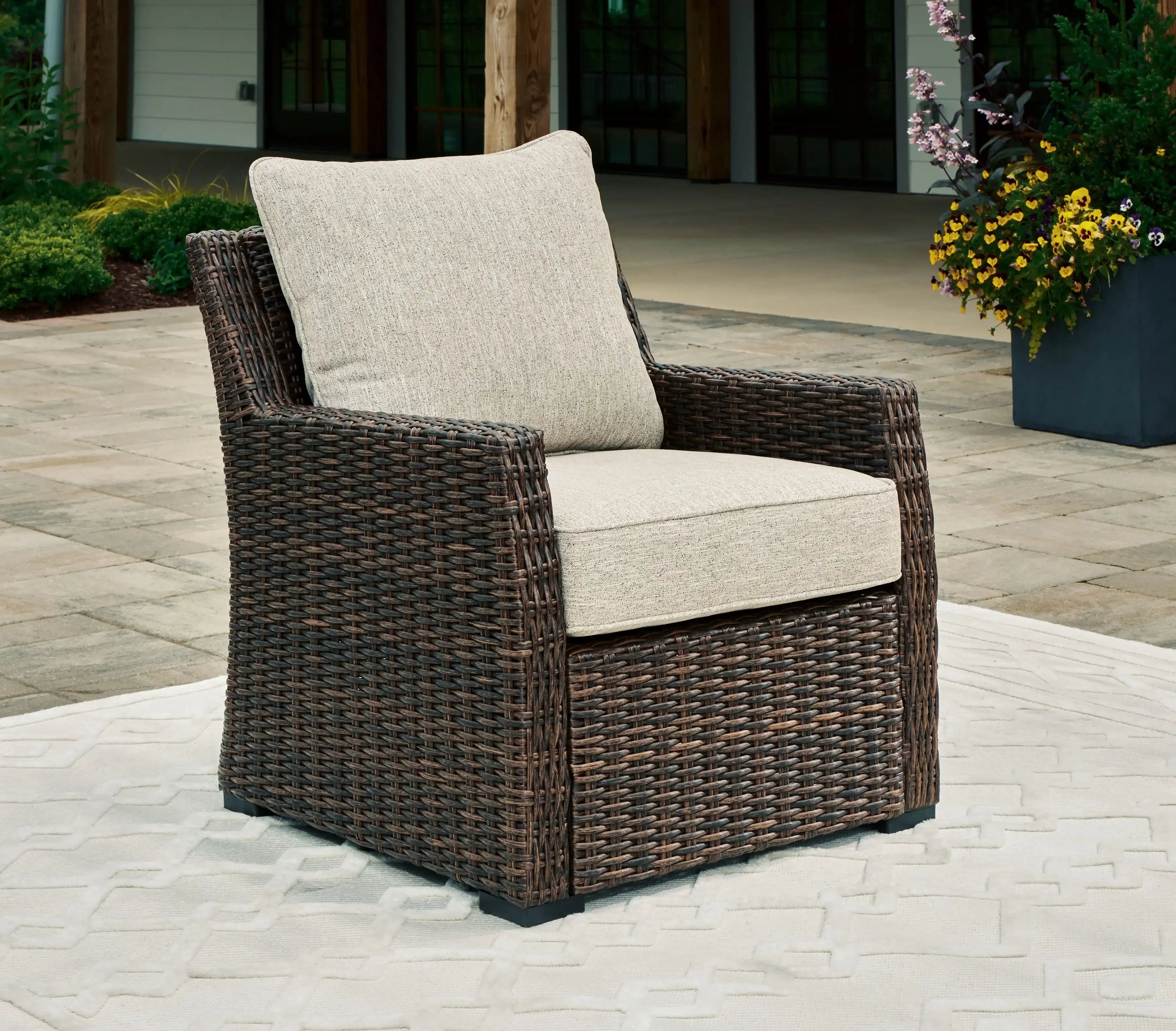 Brook Ranch - Lounge Chair With Cushion - Brown - Best Buy Furniture