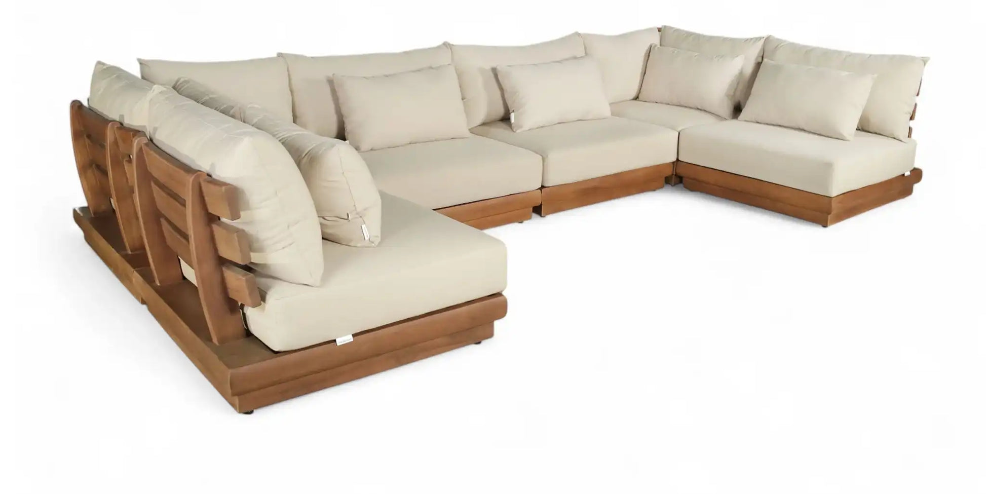 Mirella - 6 Piece Water Resistant Fabric Upholstered Outdoor Patio Modular Sectional - Best Buy Furniture