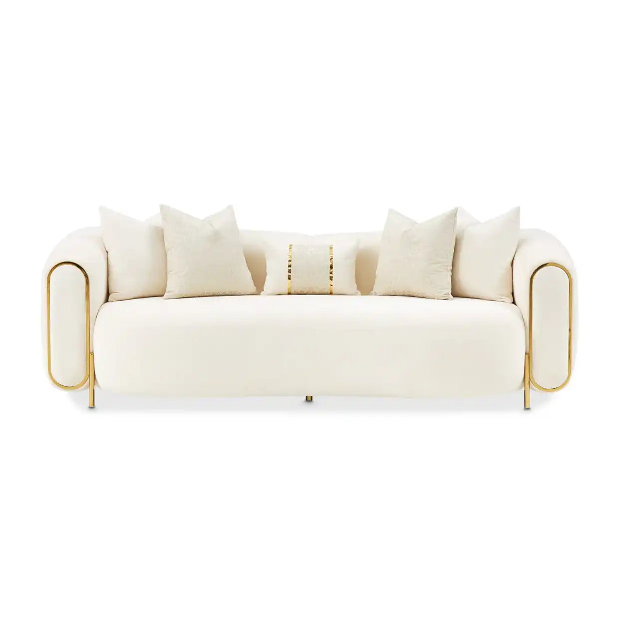 Sassani - Sofa - Crepe / Gold - Best Buy Furniture