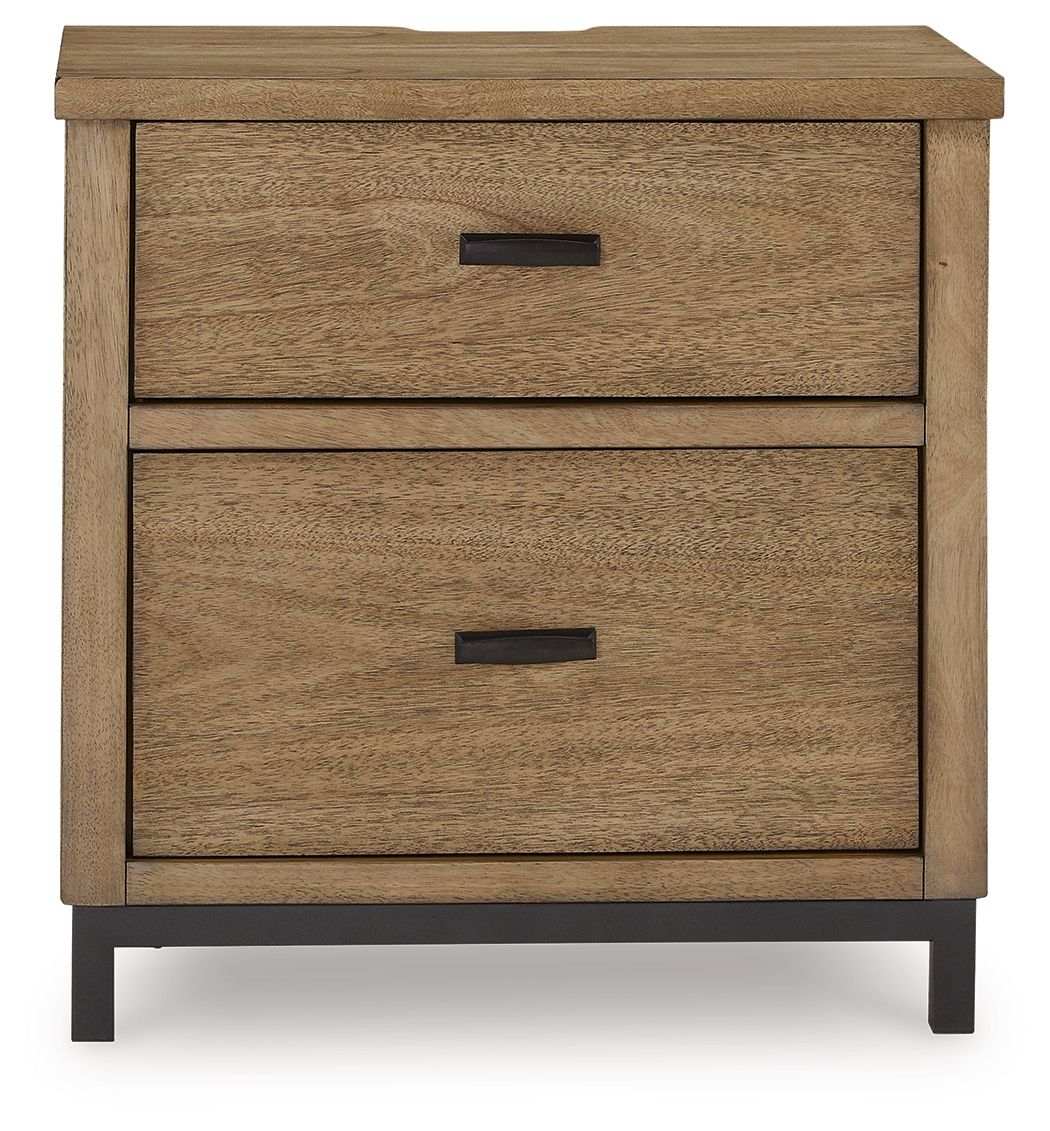 Tomtyn - Two Drawer Night Stand - Light Brown - Best Buy Furniture