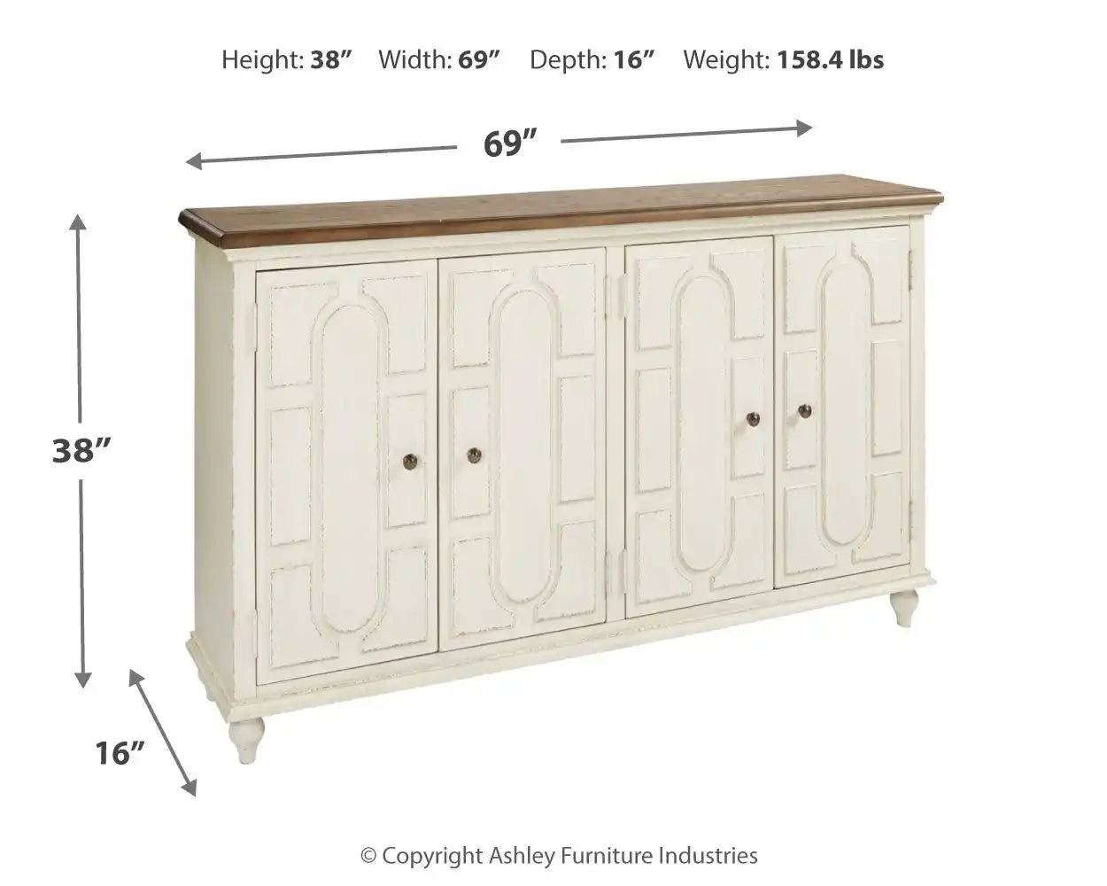 Roranville - Accent Cabinet - Antique White - Best Buy Furniture