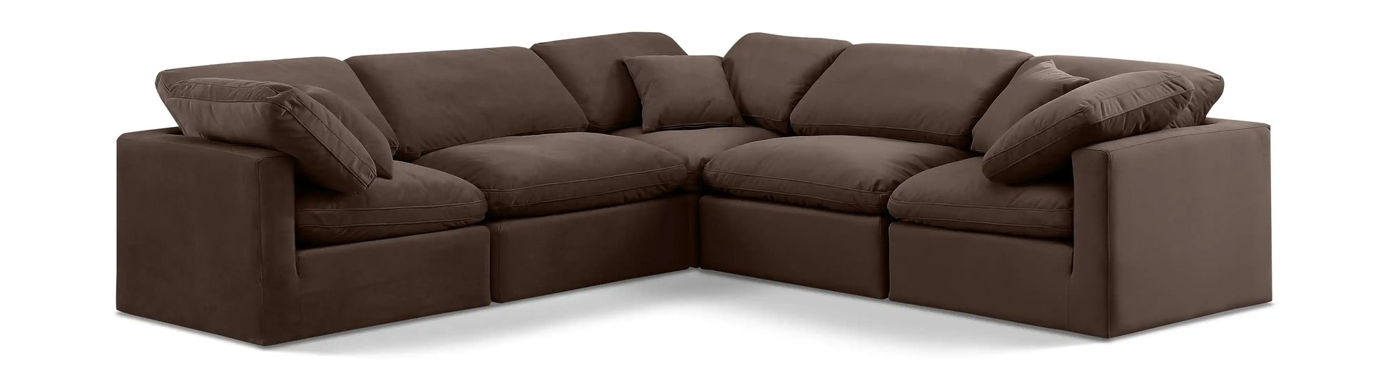 Indulge - Velvet 5 Piece Modular Corner Sectional - Best Buy Furniture