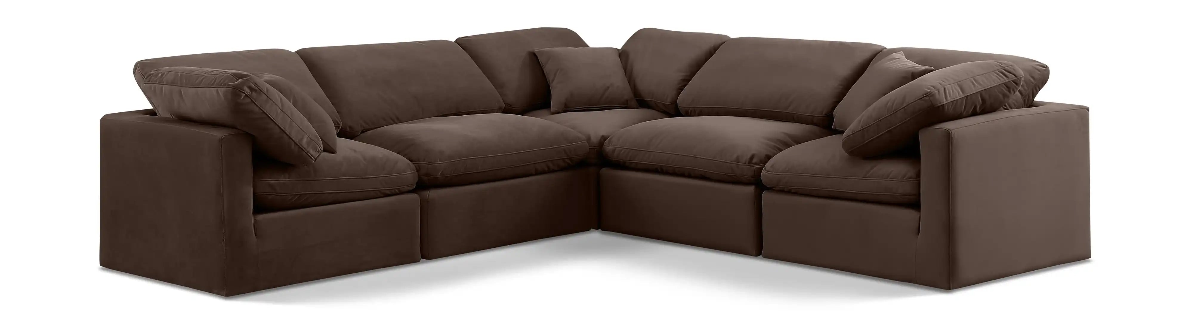 Indulge - Velvet 5 Piece Modular Corner Sectional - Best Buy Furniture