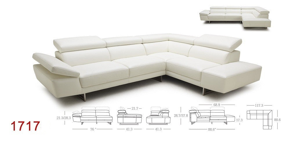 Torino Premium Italian Leather Sectional J&M-1717