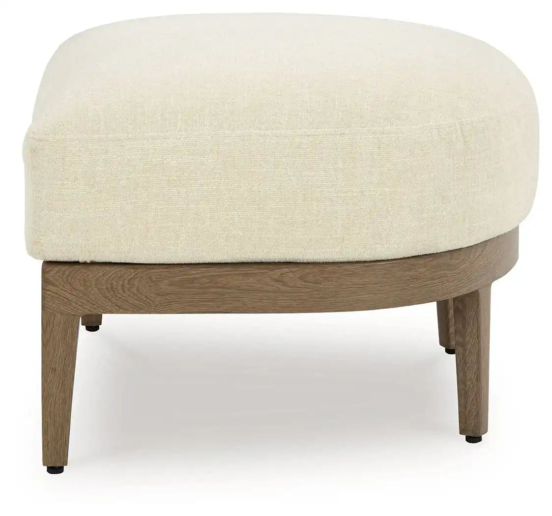 Serene Bay - Ottoman With Cushion - Dark Brown / White - Best Buy Furniture