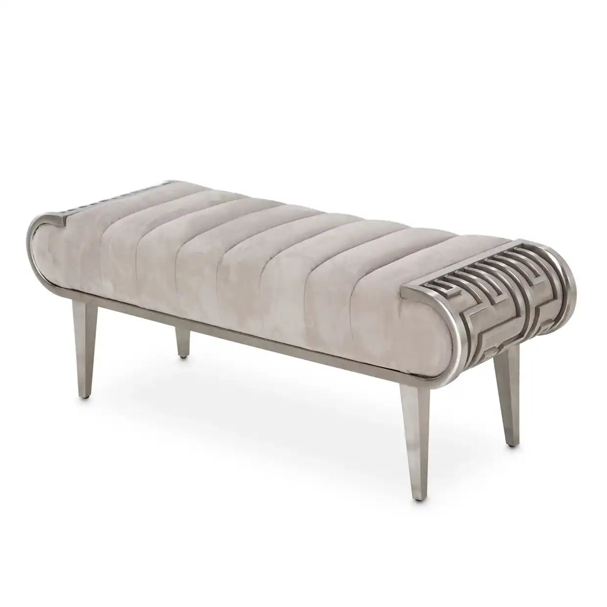 Roxbury Park - Tufted Bench - Stainless Steel - Best Buy Furniture