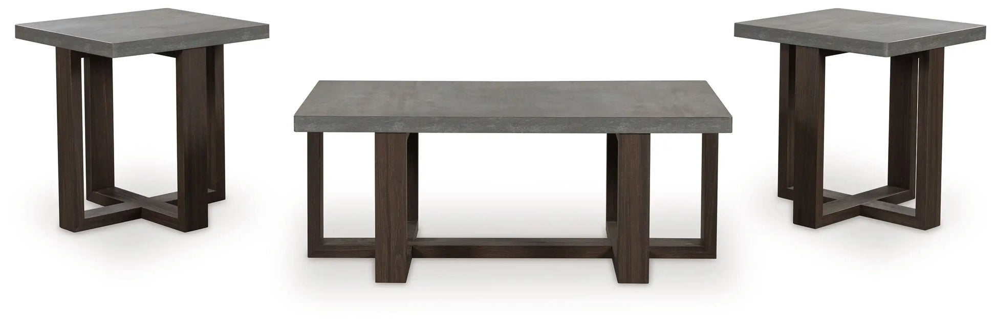 Dynnford - Occasional Table Set (Set of 3) - Gray / Brown - Best Buy Furniture