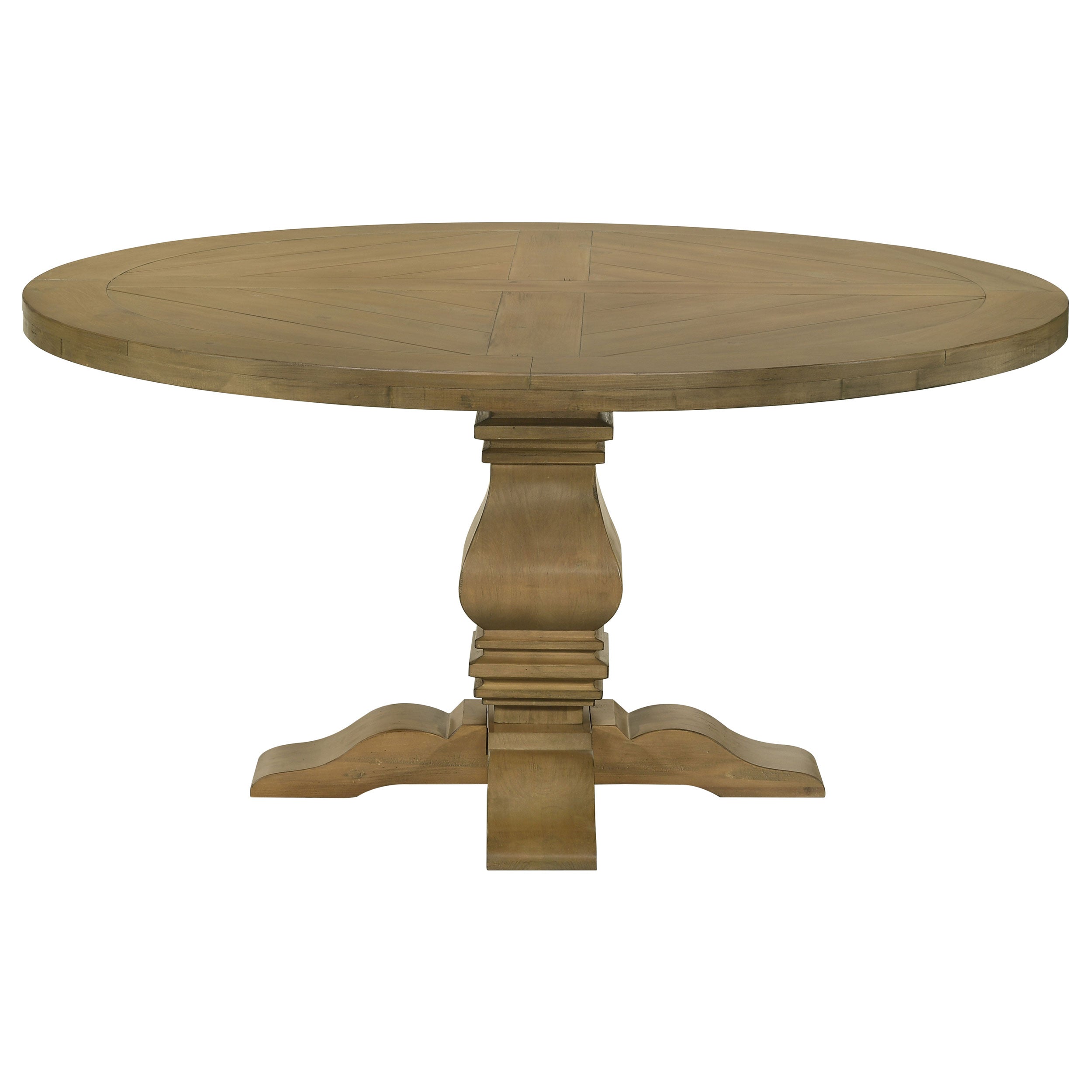 Florence Round 60-inch Wood Dining Table Rustic Honey-CoasterElevations
