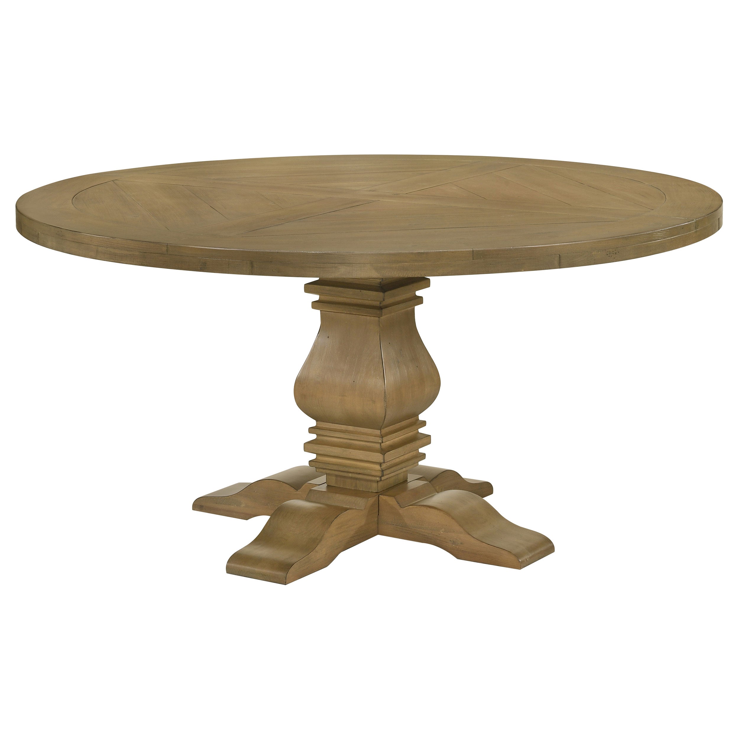 Florence Round 60-inch Wood Dining Table Rustic Honey-CoasterElevations