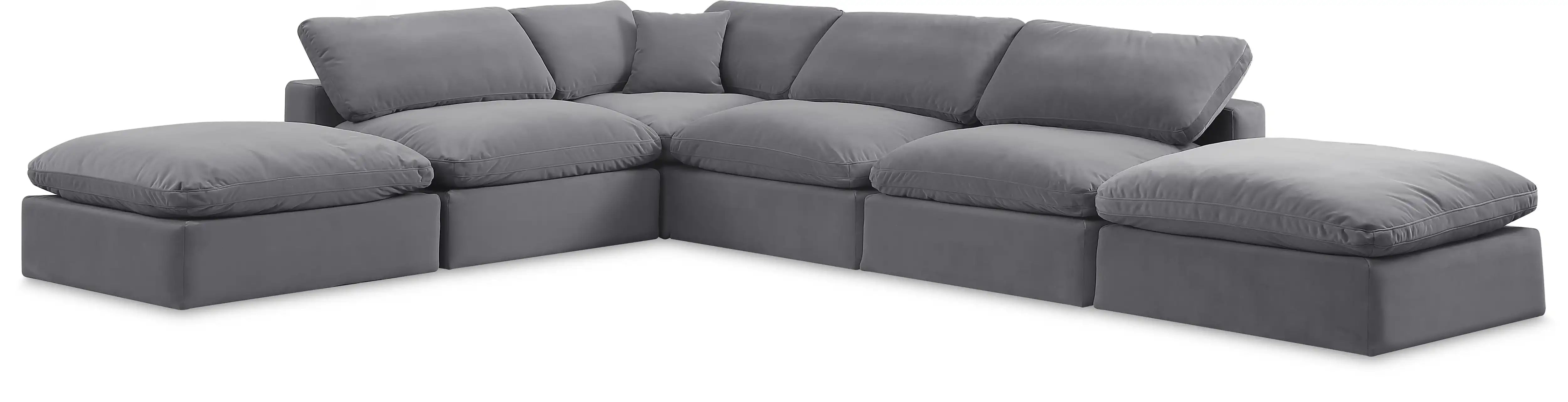 Comfy - 6 Piece Velvet Modular Sectional - Best Buy Furniture