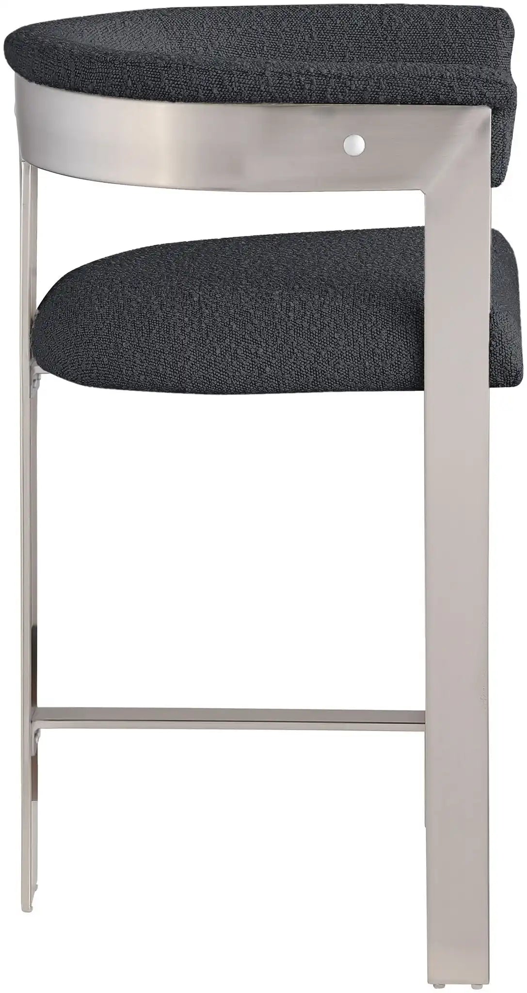 Romeo - Boucle Counter Stool With Silver Base (Set of 2)