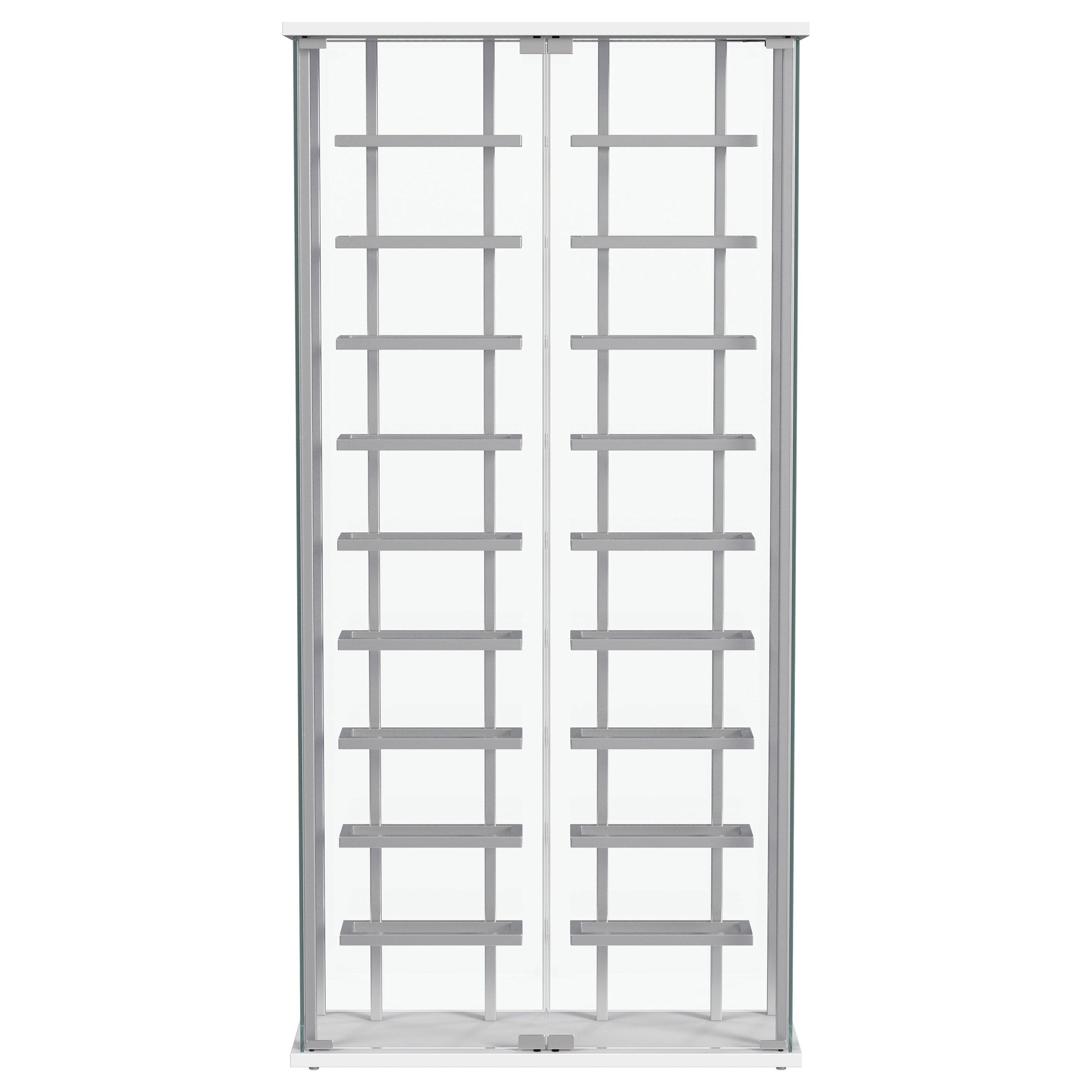 Montara Tempered Glass Wine Storage LED Curio Cabinet Chrome-