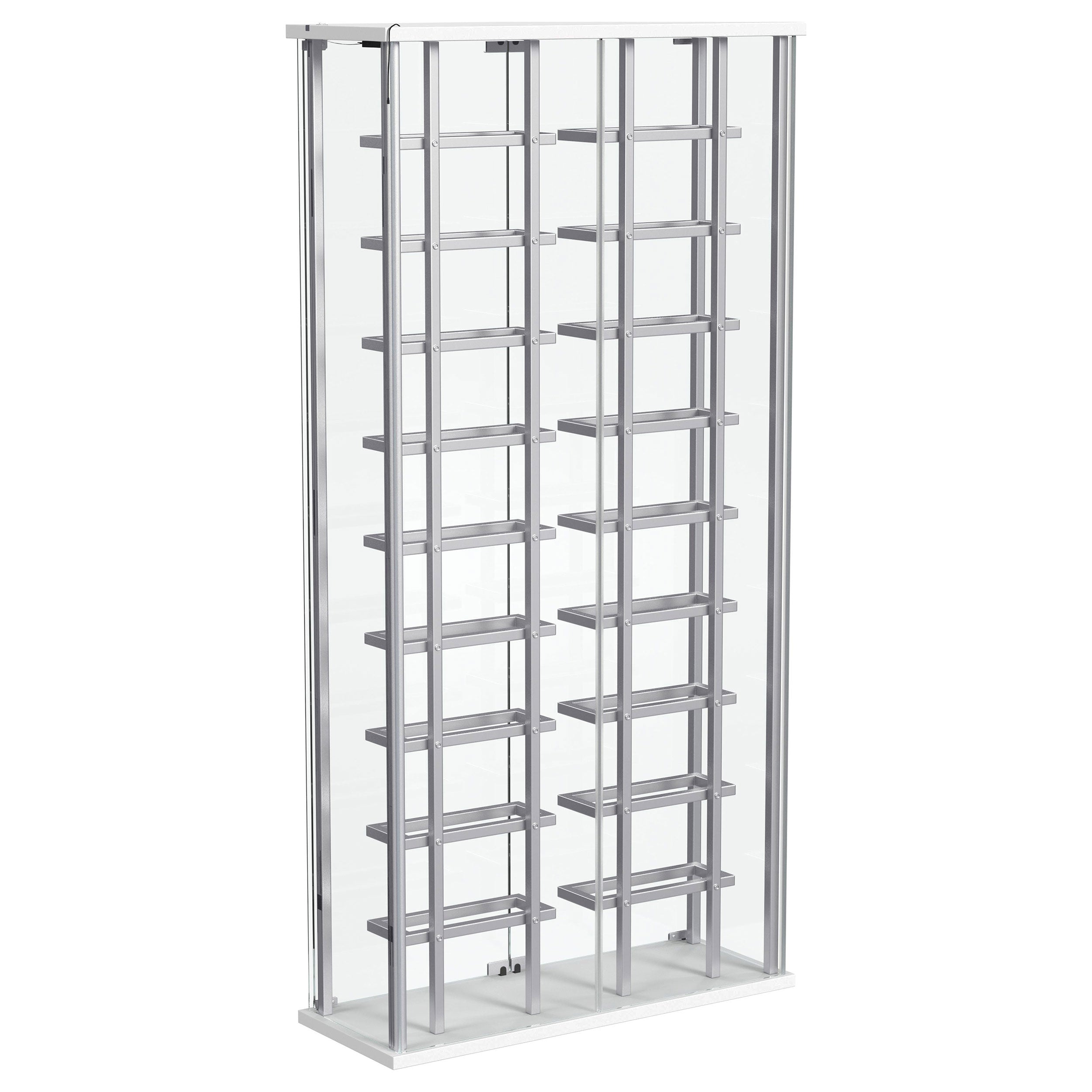 Montara Tempered Glass Wine Storage LED Curio Cabinet Chrome-