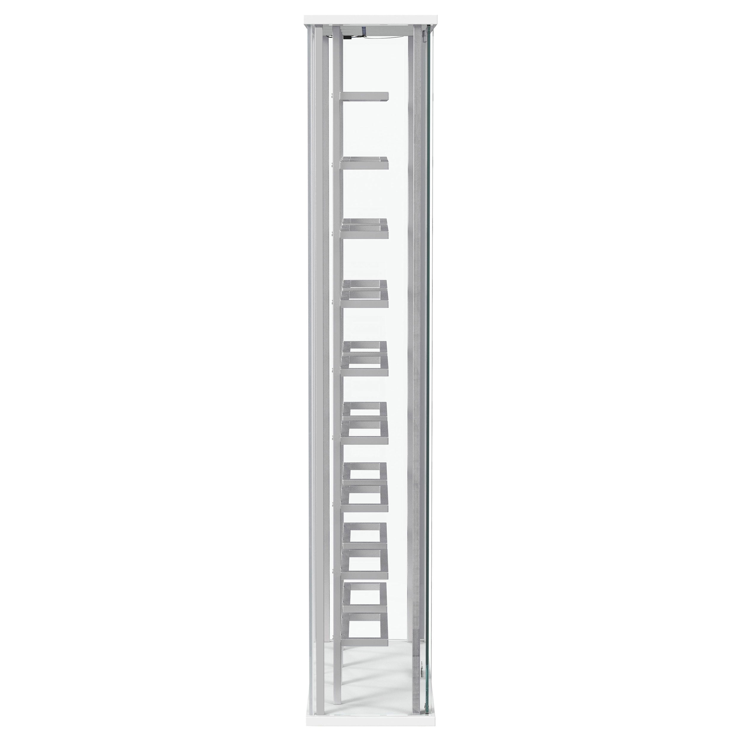 Montara Tempered Glass Wine Storage LED Curio Cabinet Chrome-