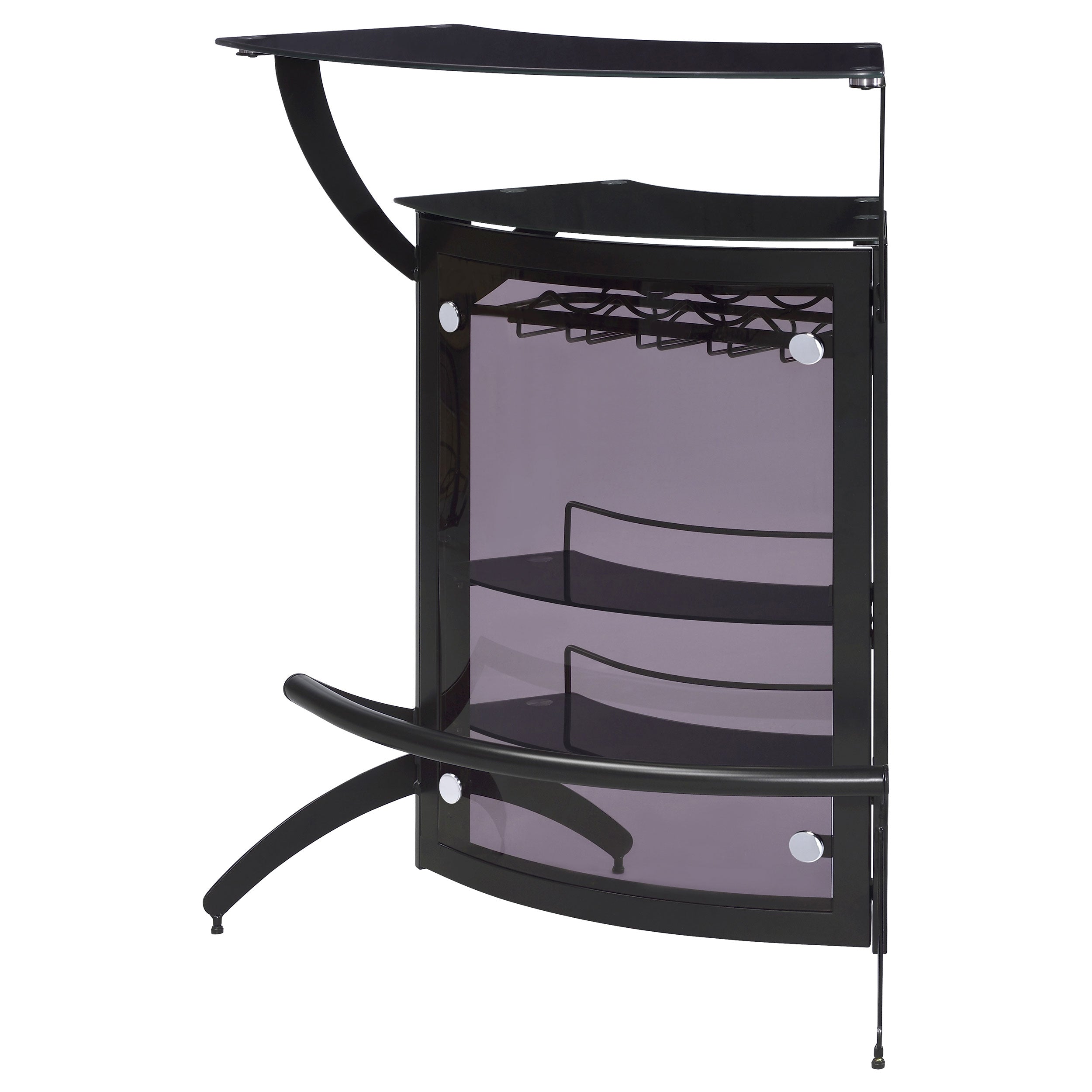 Dallas 2-shelf Curved Freestanding Home Bar Cabinet Black-CoasterEssence