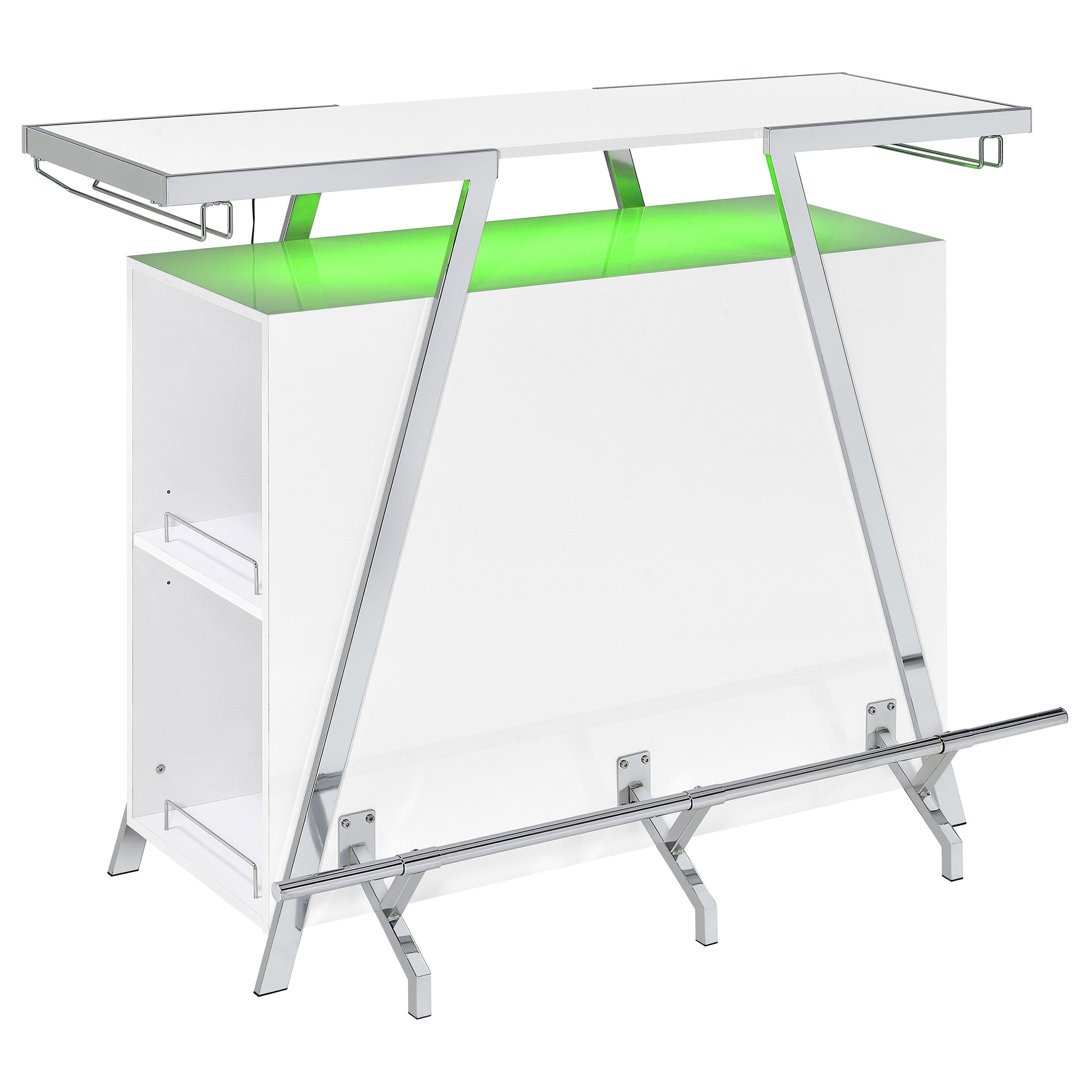 Araceli Freestanding LED Home Bar Cabinet White High Gloss-