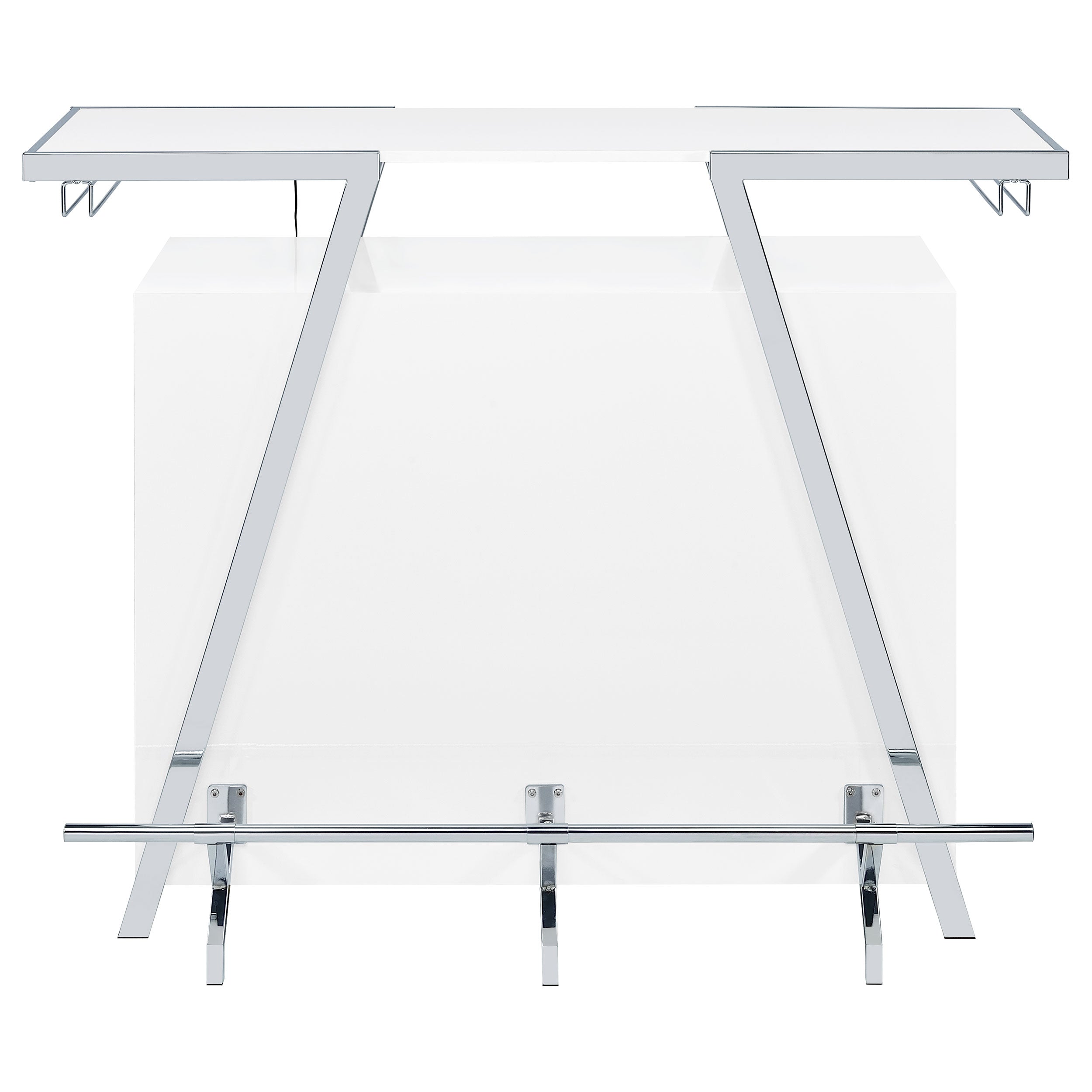 Araceli Freestanding LED Home Bar Cabinet White High Gloss-