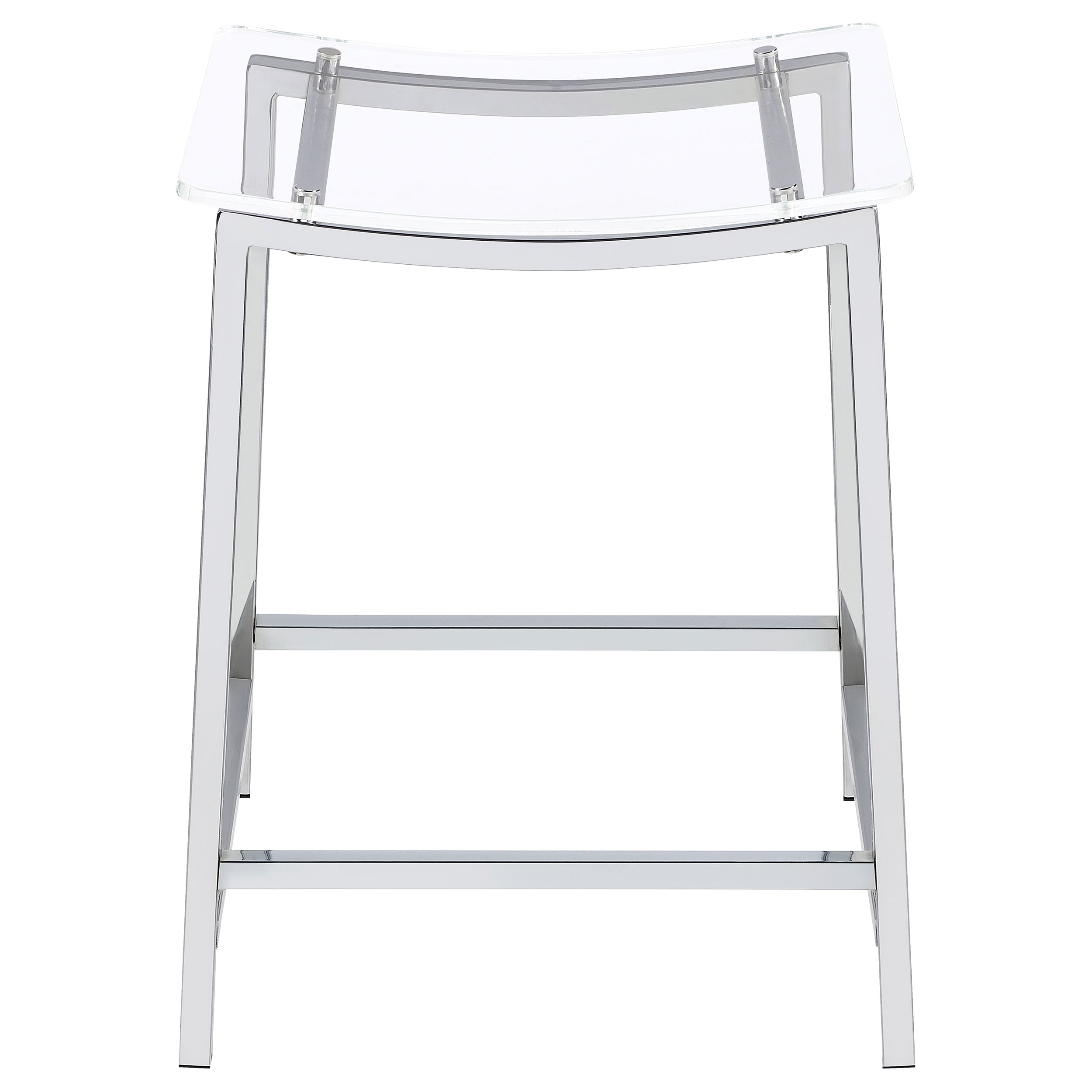 Jovani Acrylic Backless Counter Stool Chrome (Set of 2)-