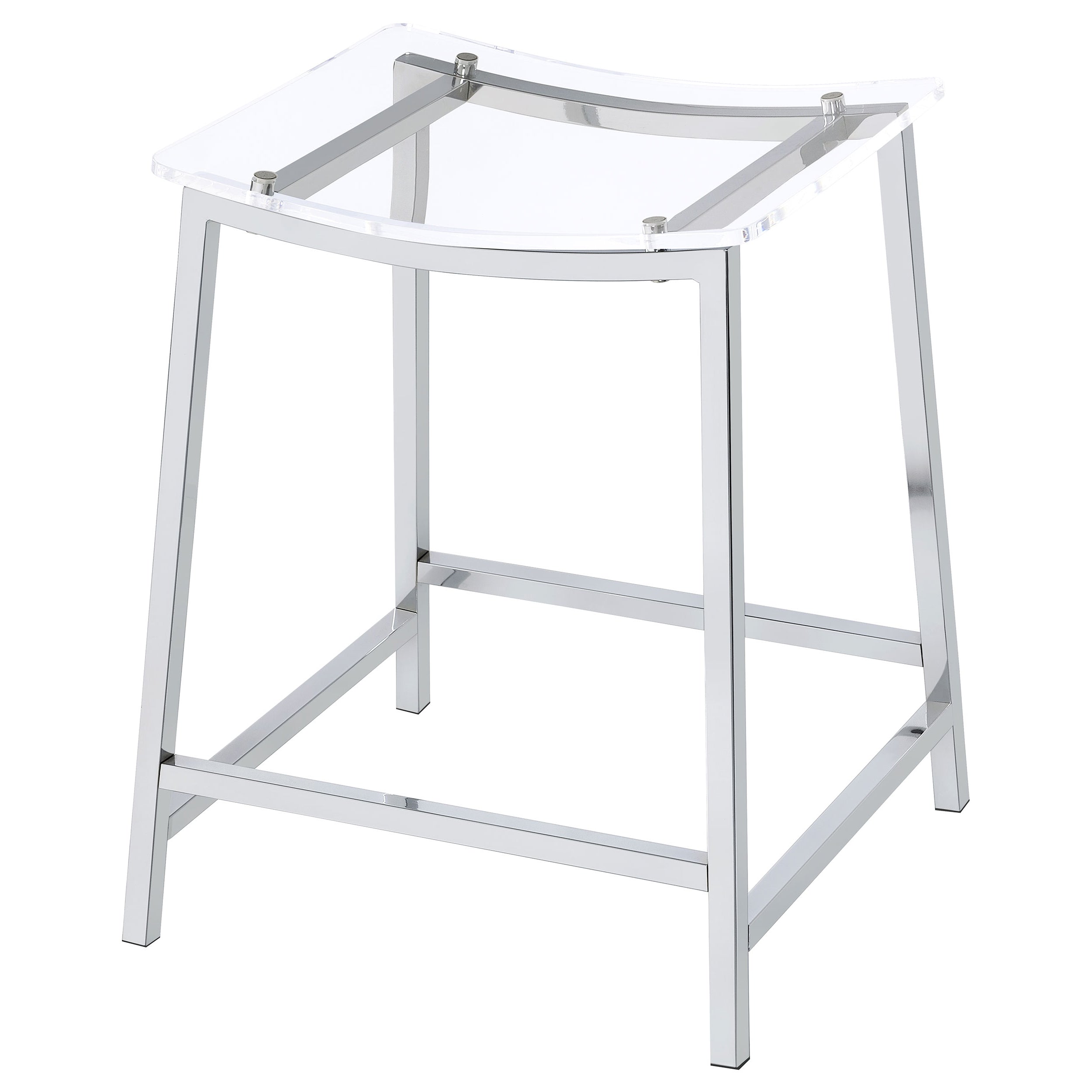 Jovani Acrylic Backless Counter Stool Chrome (Set of 2)-