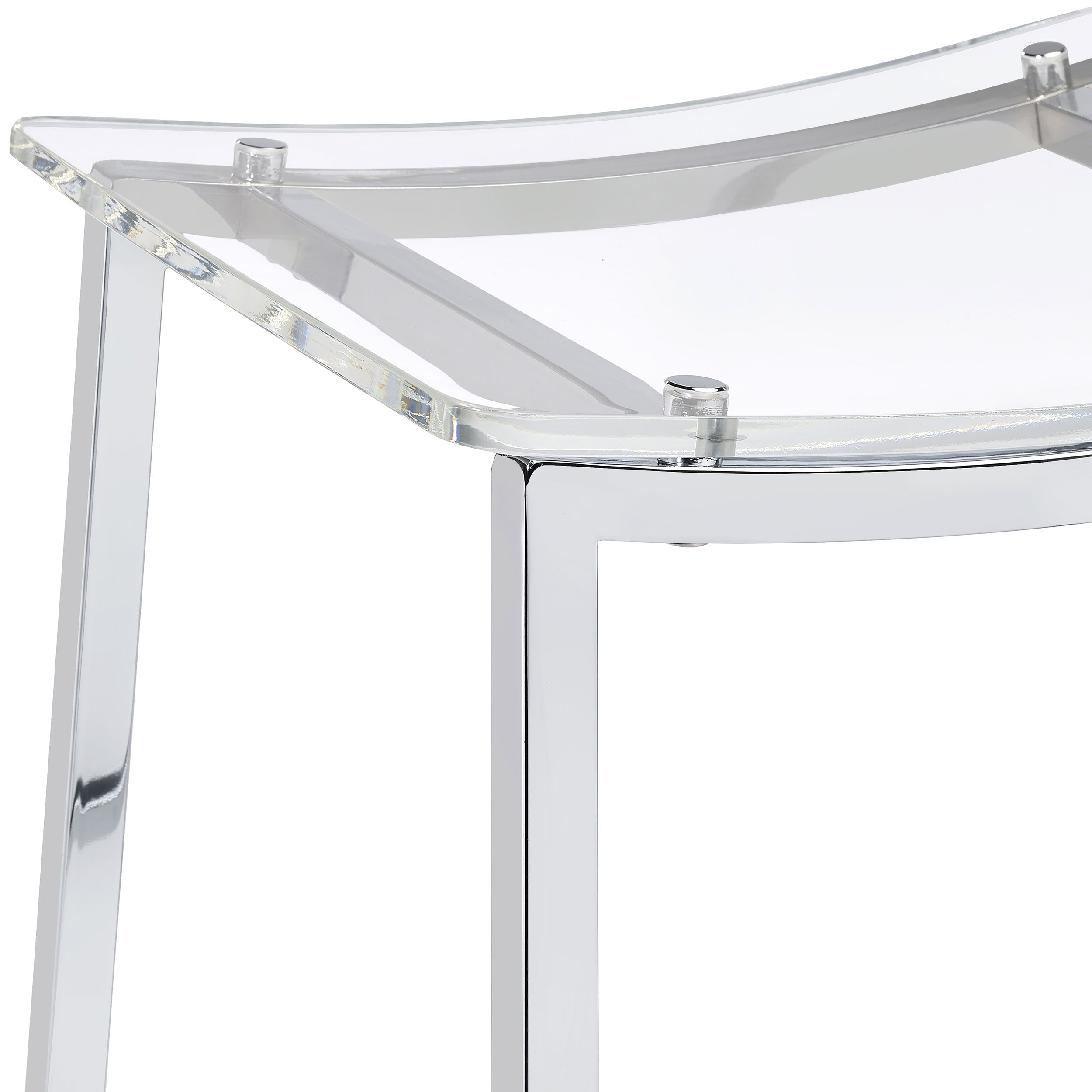 Jovani Acrylic Backless Counter Stool Chrome (Set of 2)-