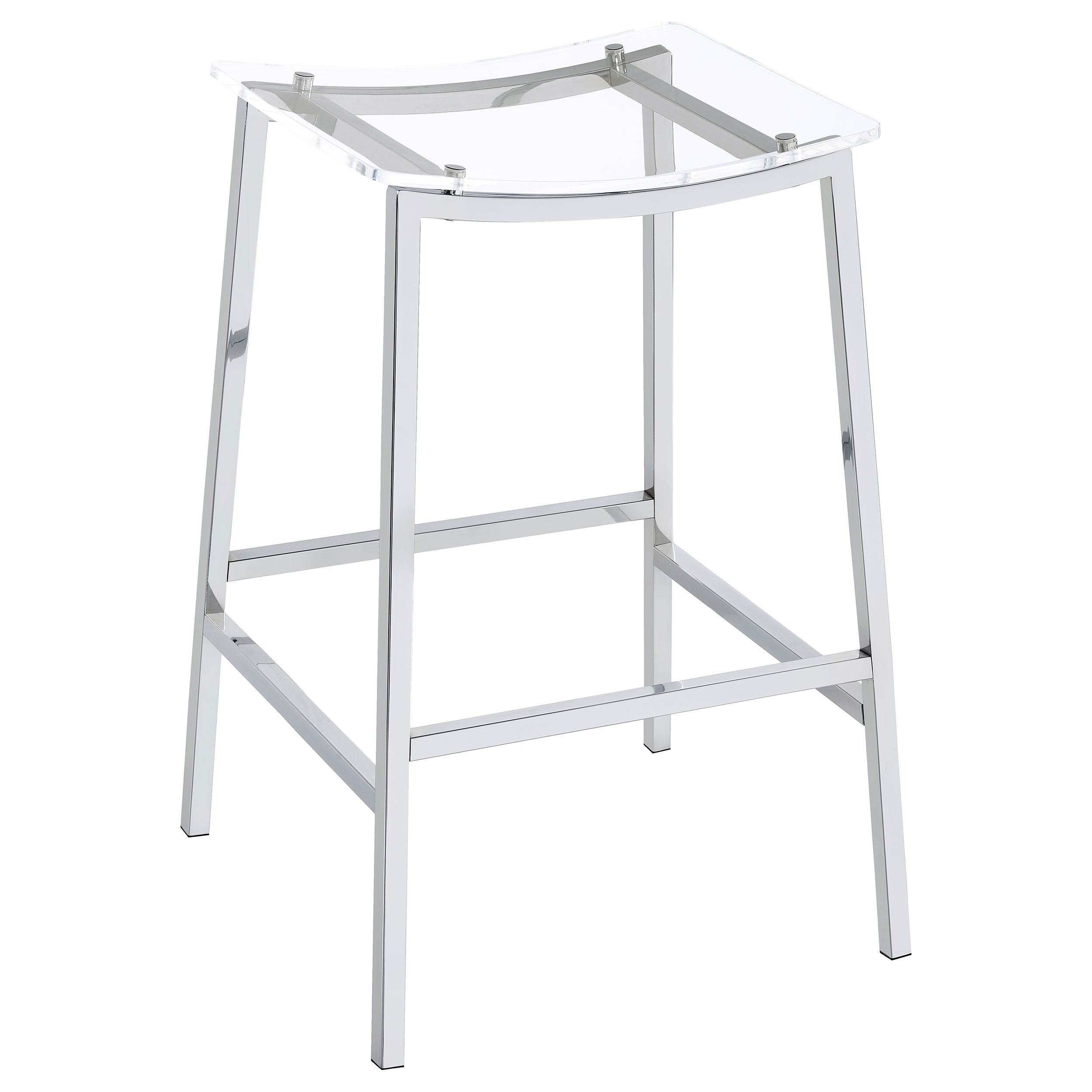 Jovani Acrylic Backless Bar Stool Chrome (Set of 2)-