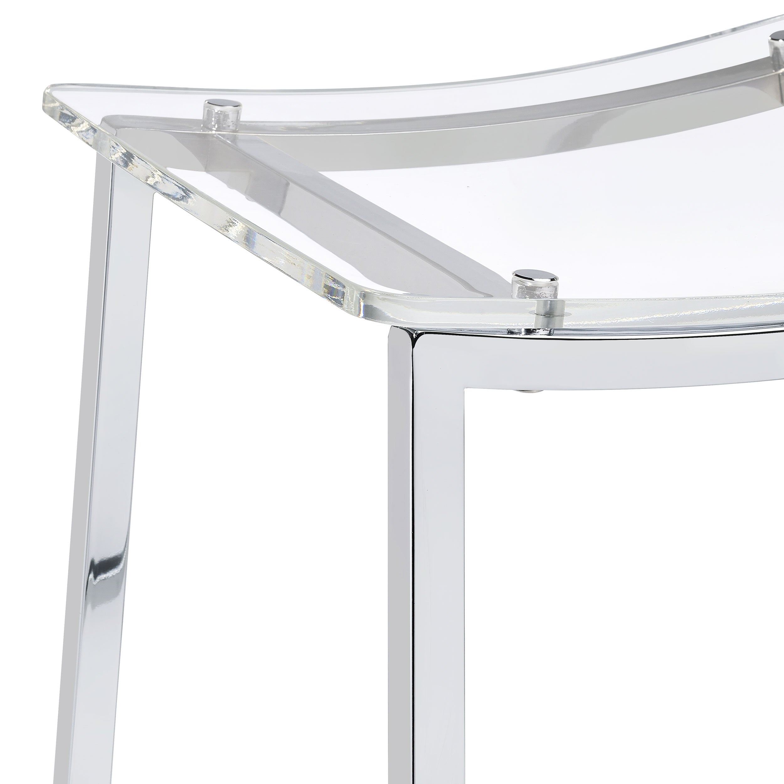 Jovani Acrylic Backless Bar Stool Chrome (Set of 2)-