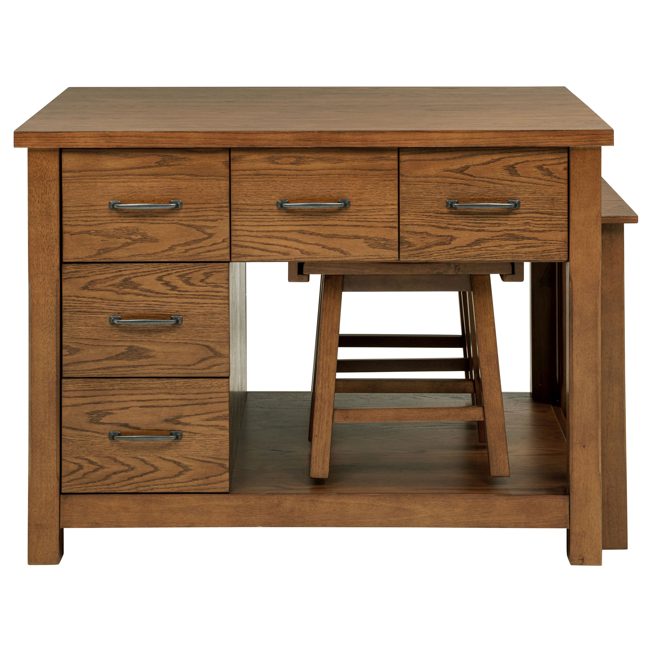 Mayfair 3-piece Kitchen Island with Extension Table Dark Oak-
