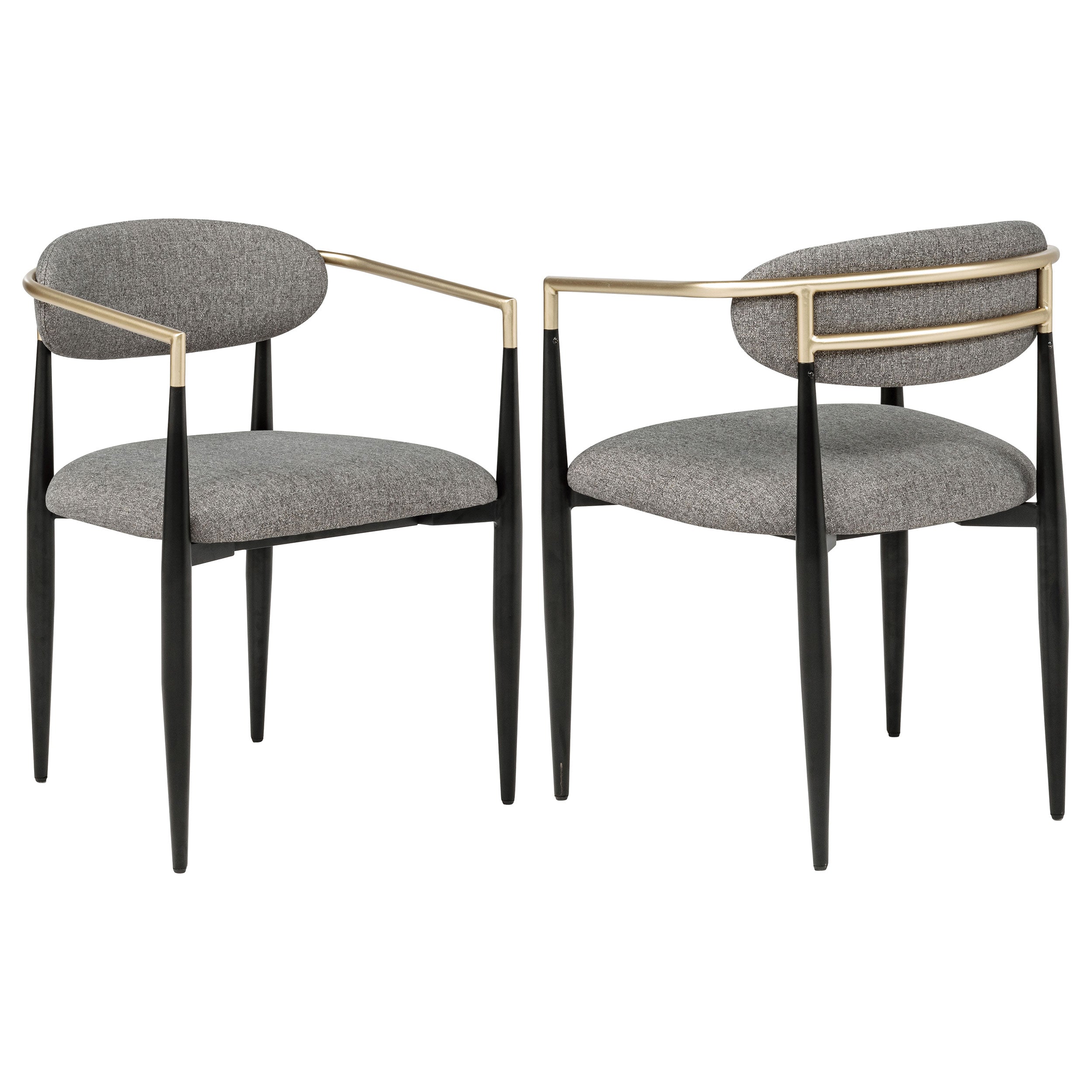 Bradbury Fabric Upholstered Dining Arm Chair Grey (Set of 2)-