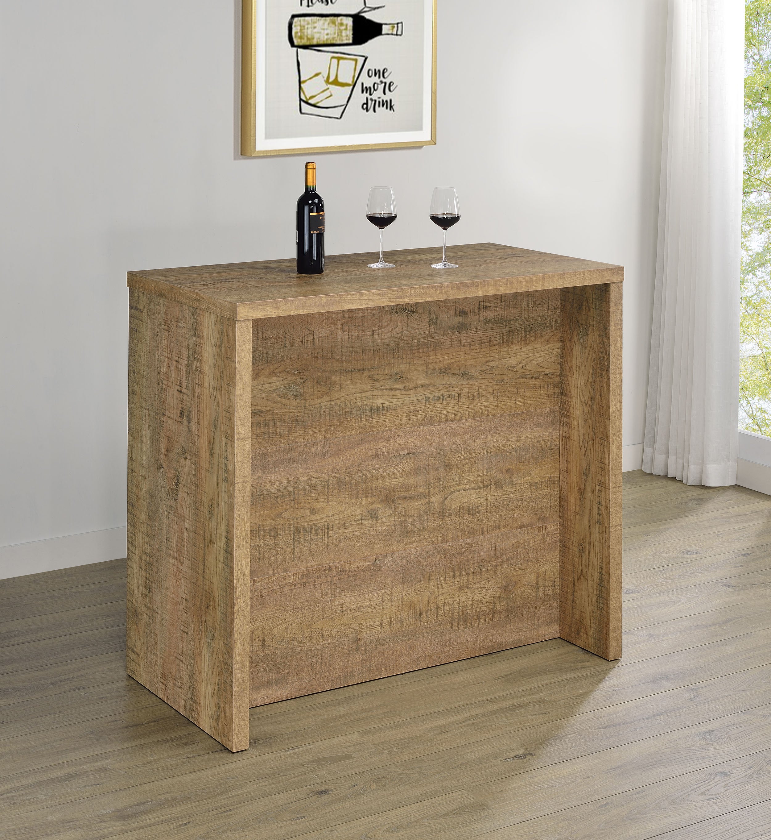 Topanga Engineered Wood Freestanding Home Bar Mango-