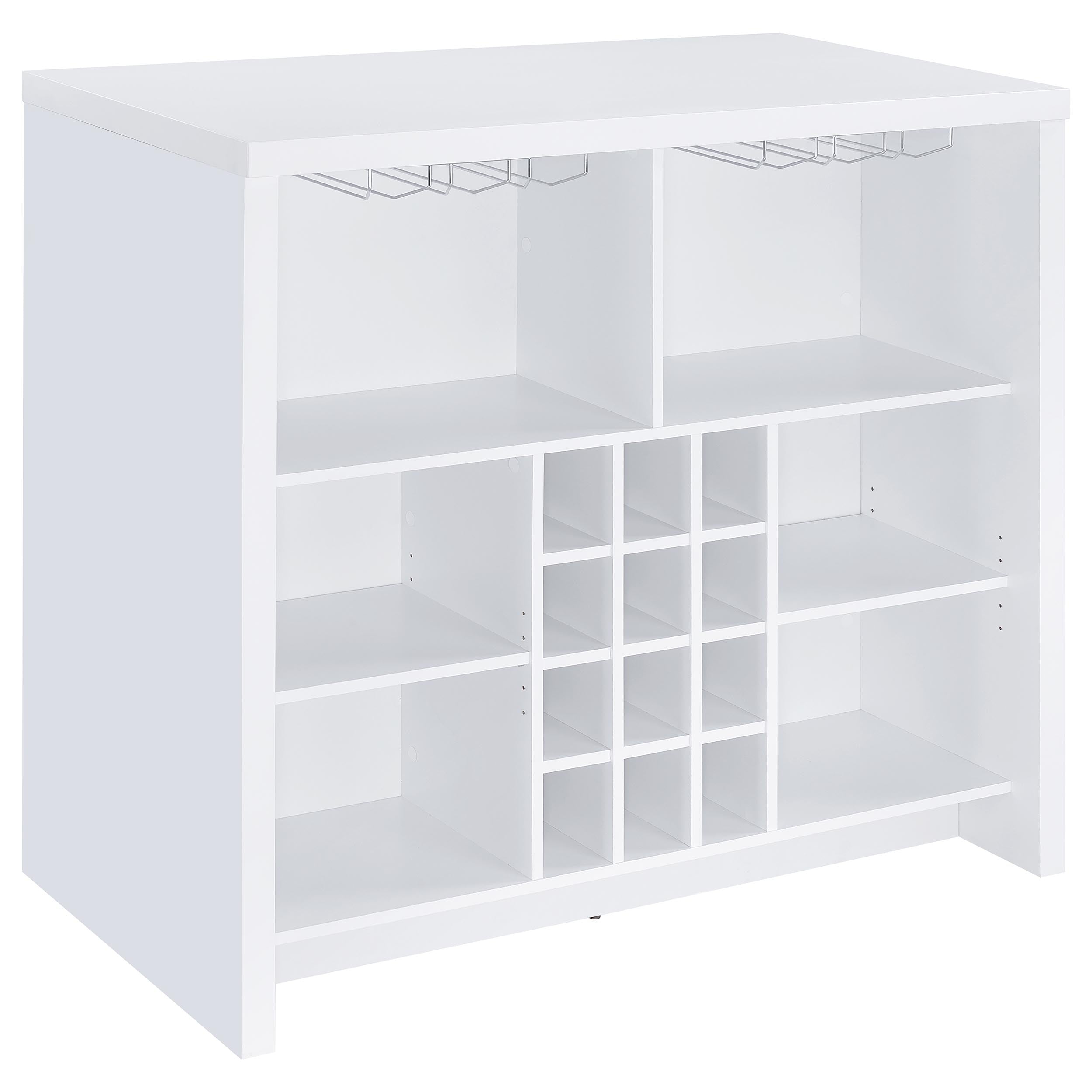 Topanga Engineered Wood Freestanding Home Bar White-