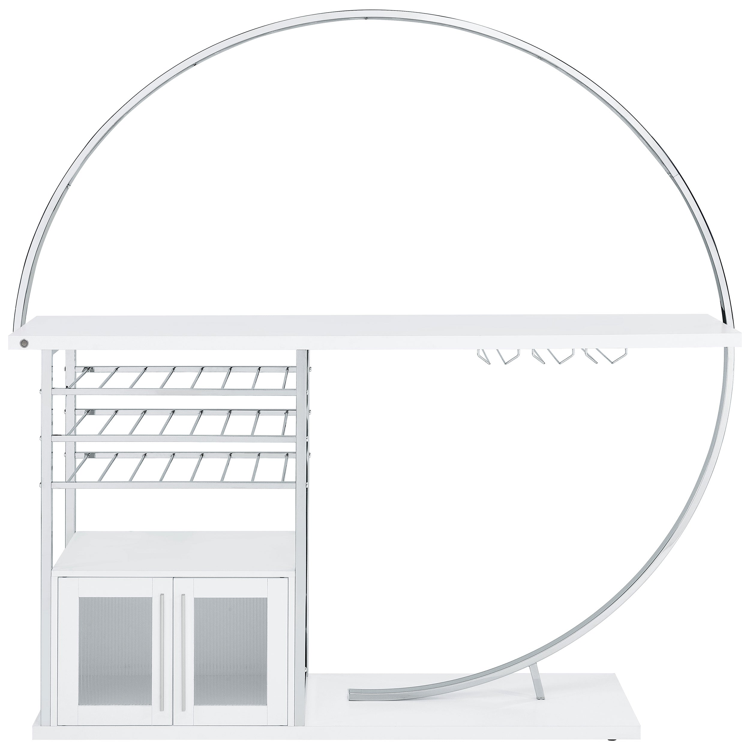 Risley 2-door Circular LED Wine Cabinet White High Gloss-