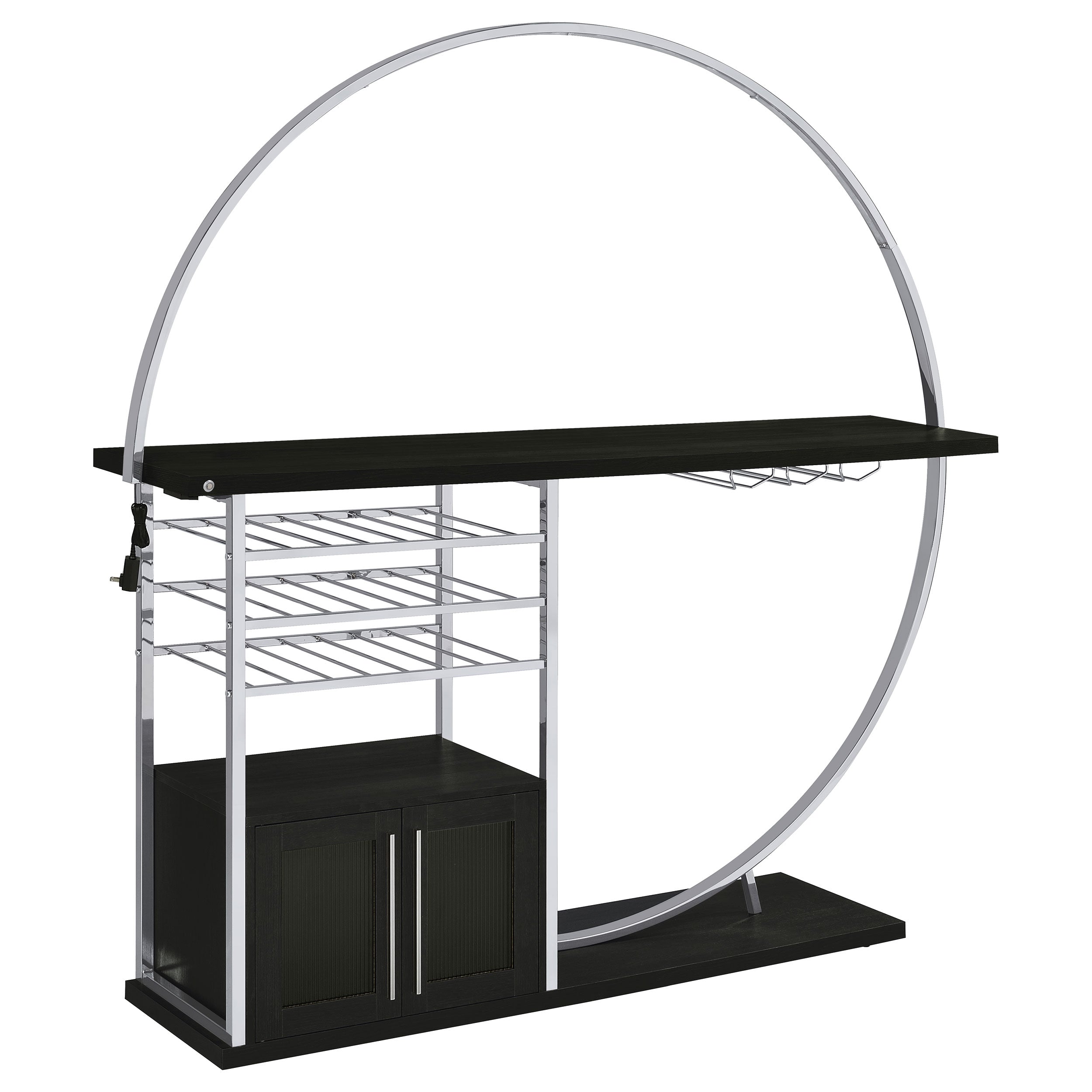 Risley 2-door Circular LED Wine Cabinet Dark Charcoal-