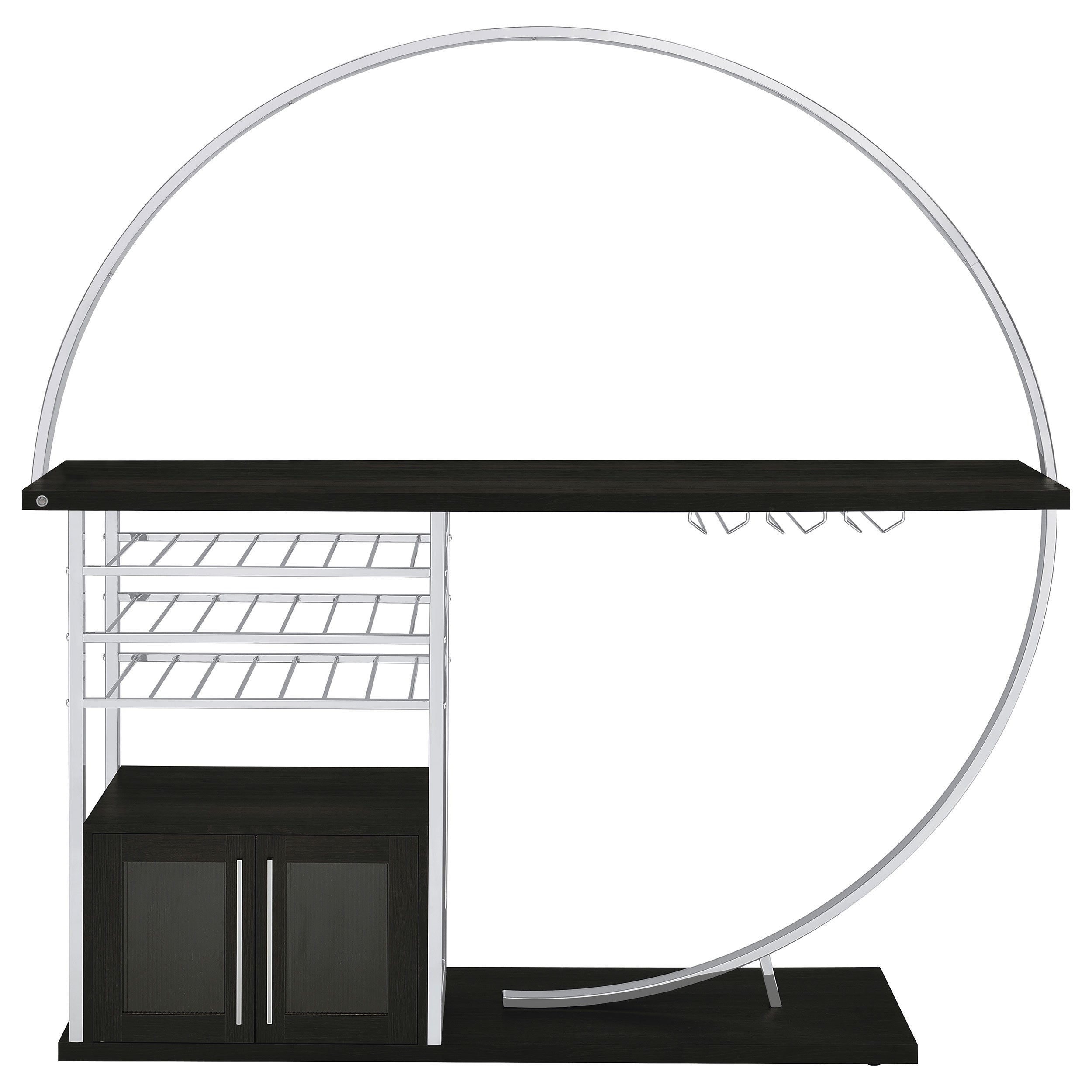 Risley 2-door Circular LED Wine Cabinet Dark Charcoal-