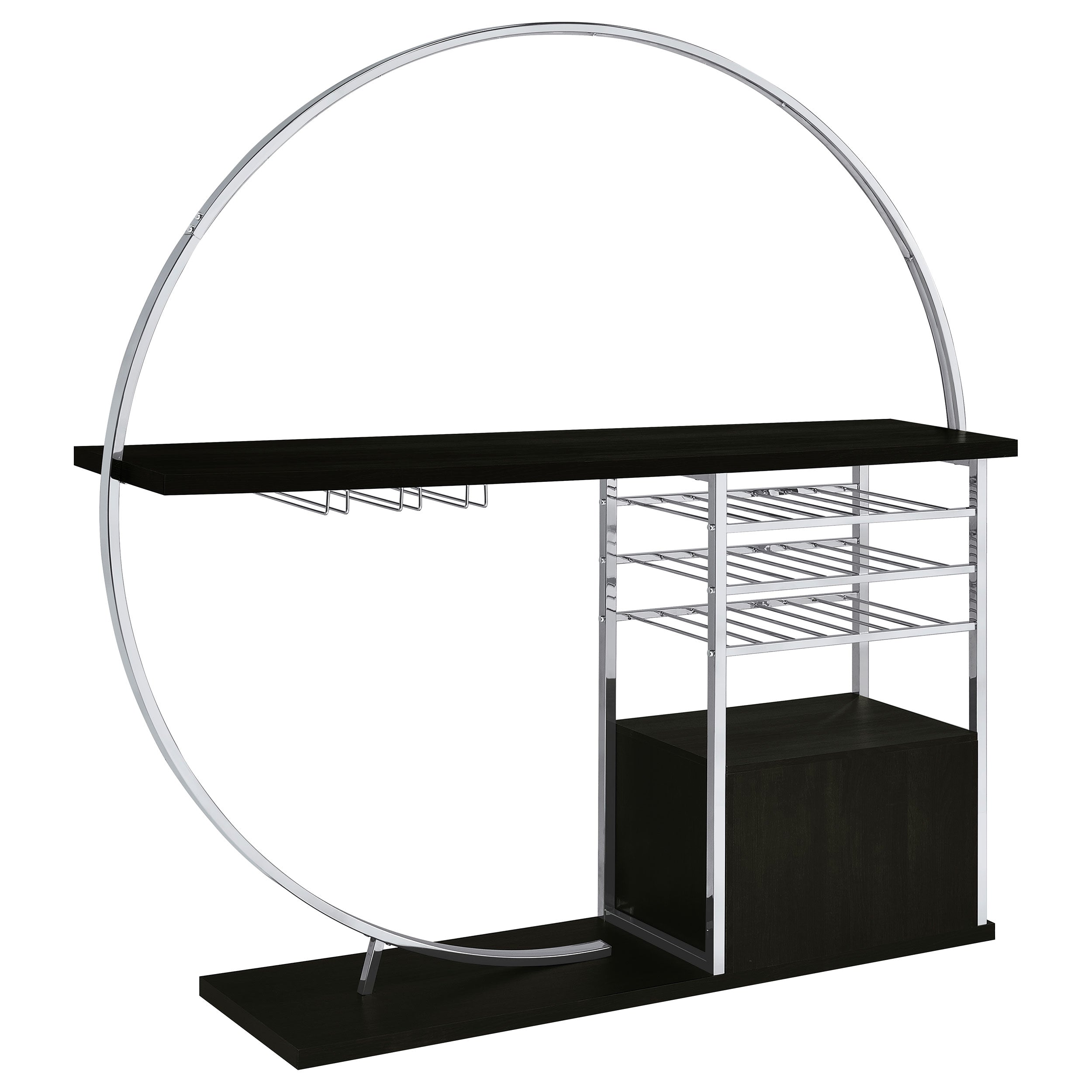 Risley 2-door Circular LED Wine Cabinet Dark Charcoal-