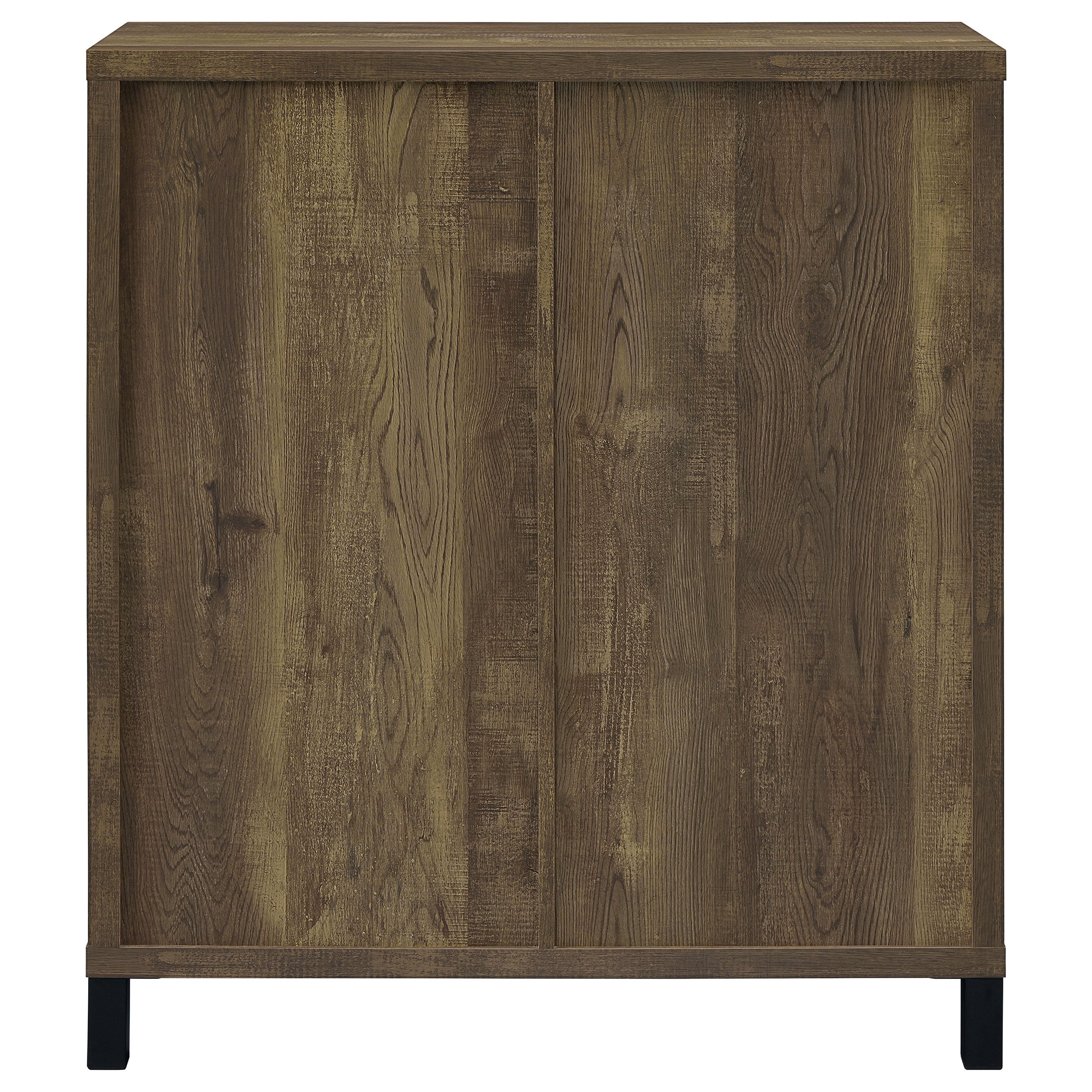 Arlington Sliding Door Home Bar Wine Cabinet Rustic Oak-CoasterEveryday
