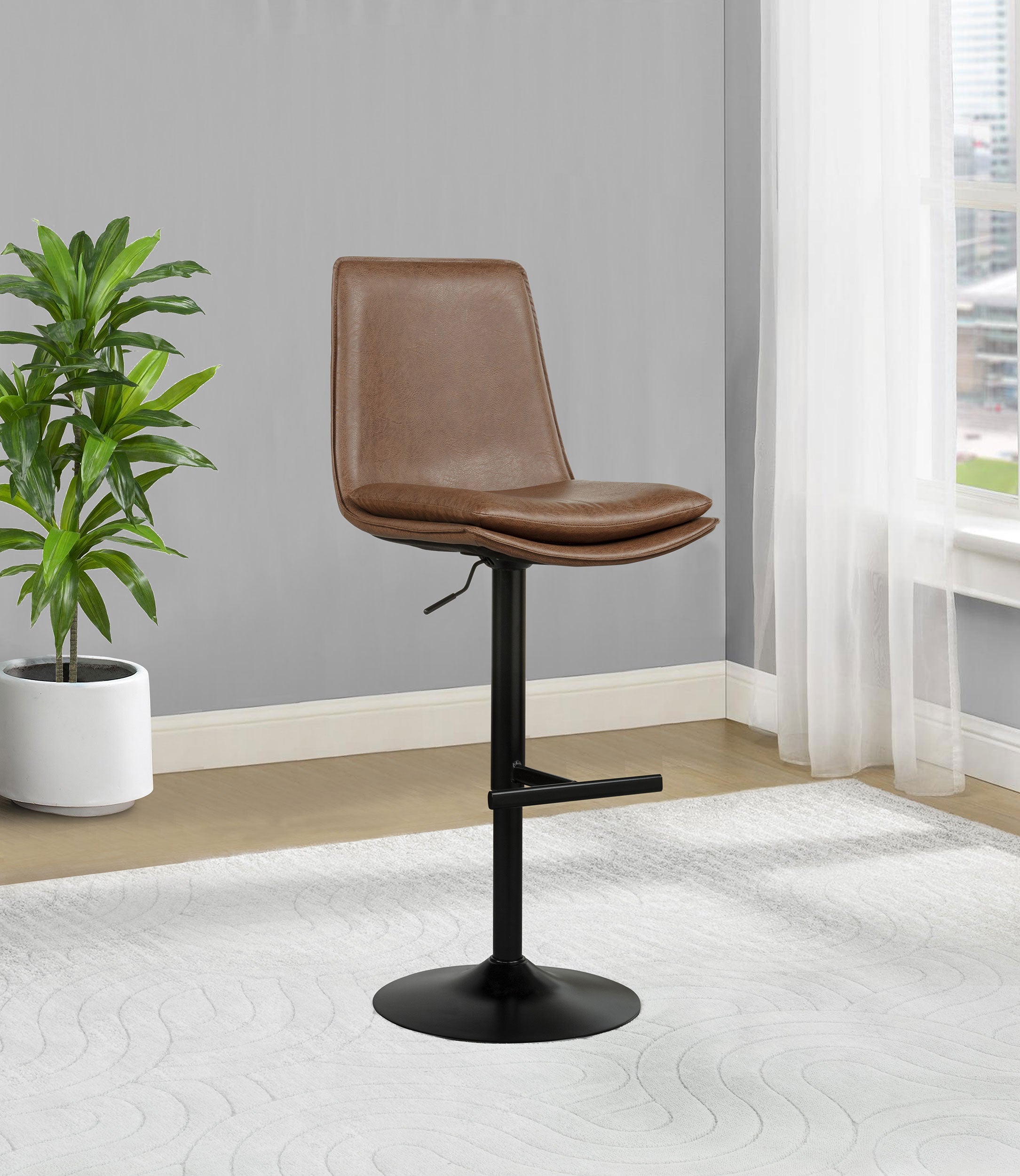 Eldridge Faux Leather Upholstered Adjustable Bar Stool Coffee-