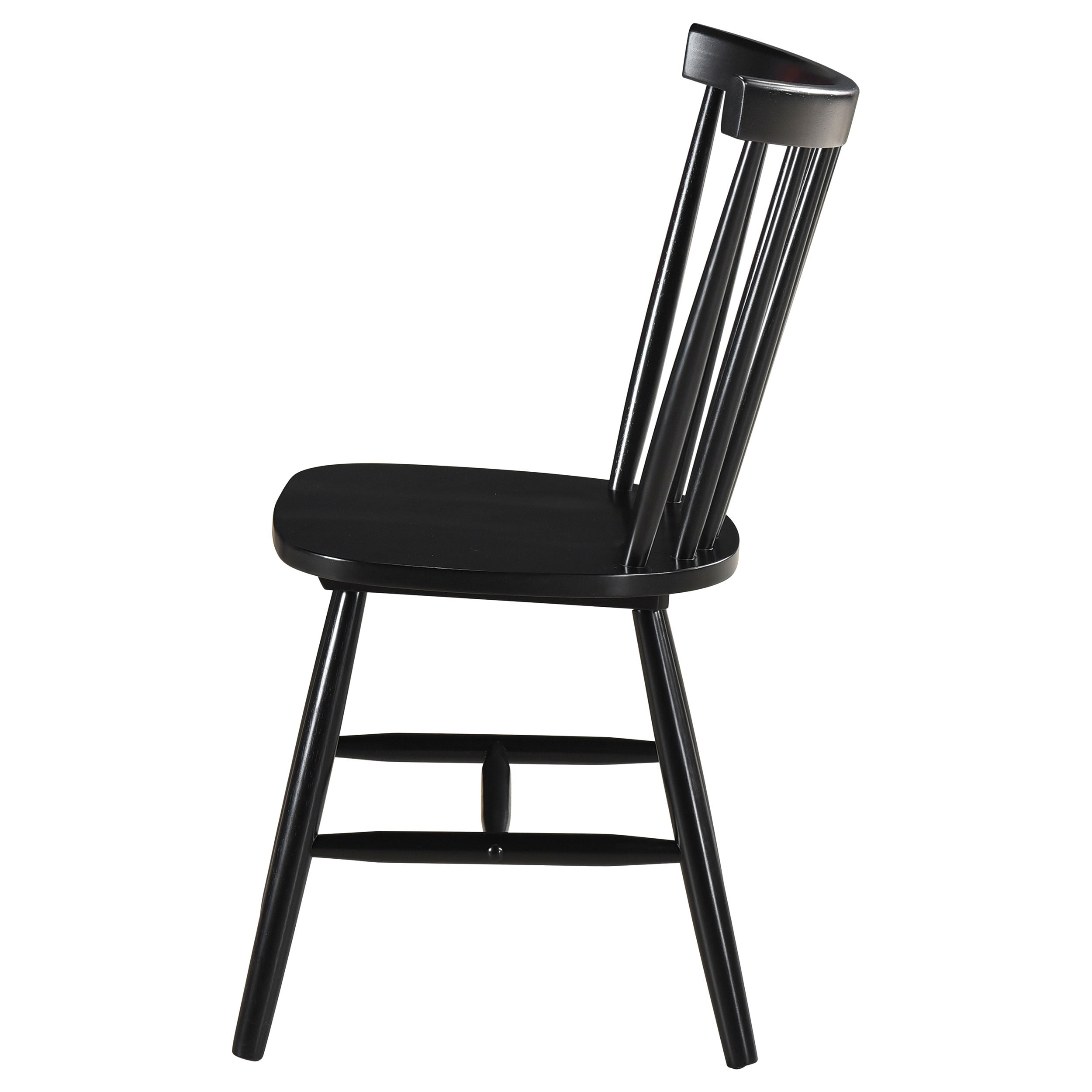 Hollyoak Windsor Wood Dining Side Chair Black (Set of 2)-