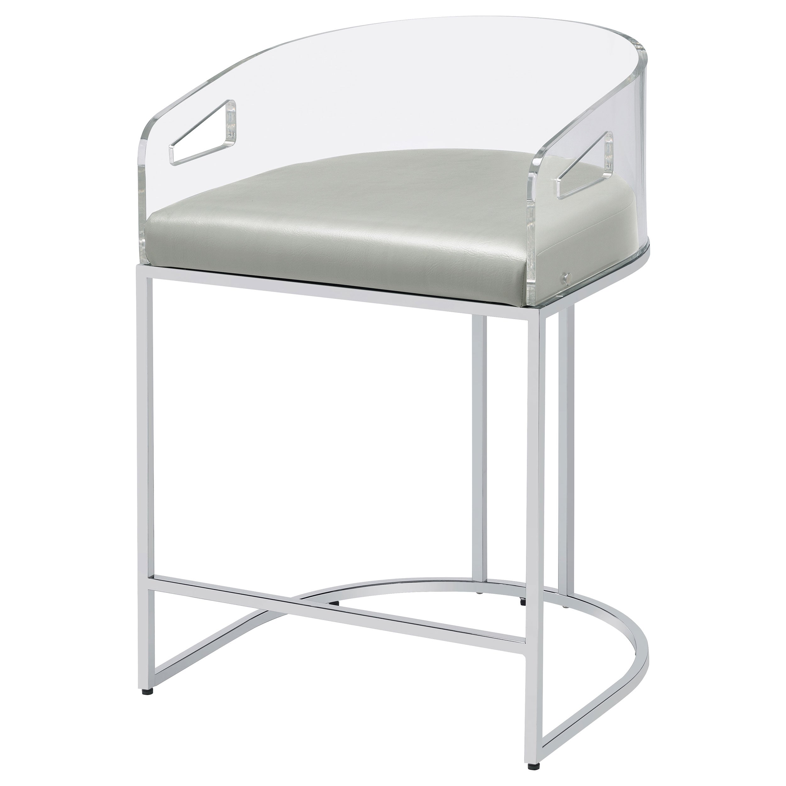 Thermosolis Clear Acrylic Counter Chair Chrome (Set of 2)-CoasterElevations