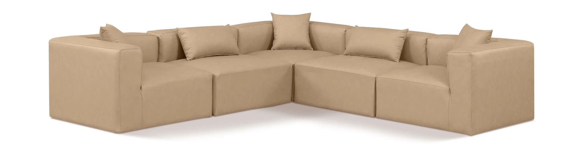 Cube - 5 Piece Modular Corner Sectional - Tan - Best Buy Furniture